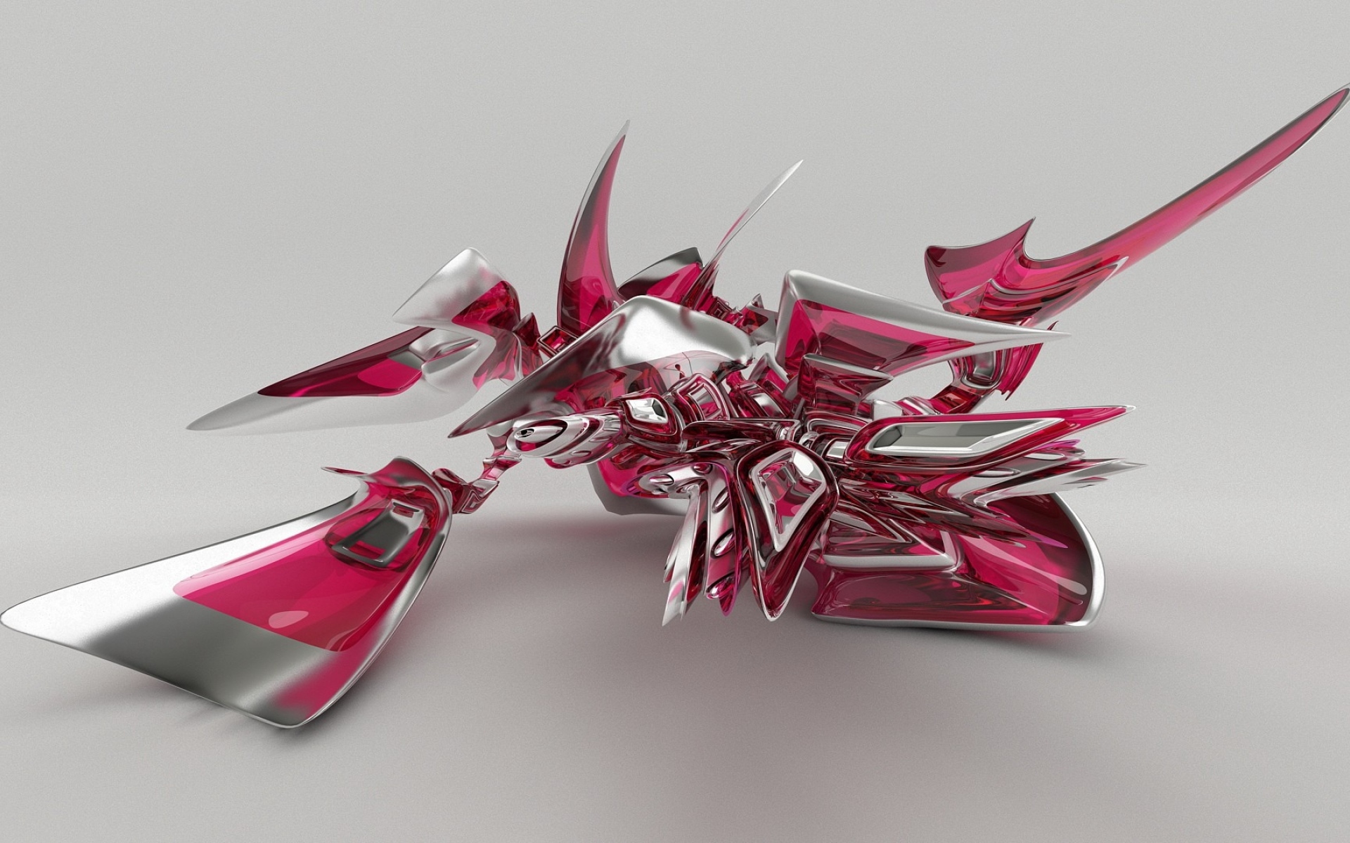 Необычный красный фрагмент на сером фоне