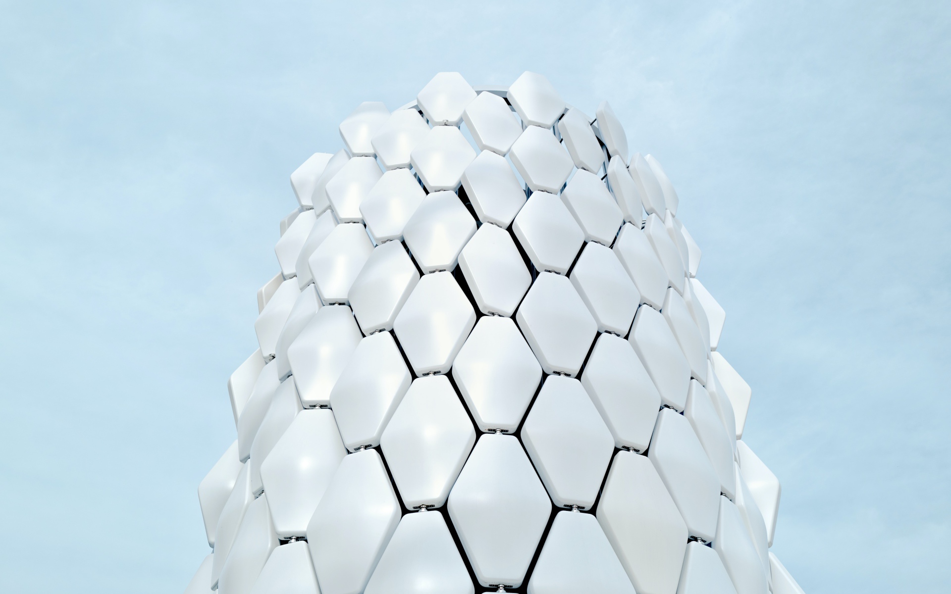 White honeycomb on a blue background