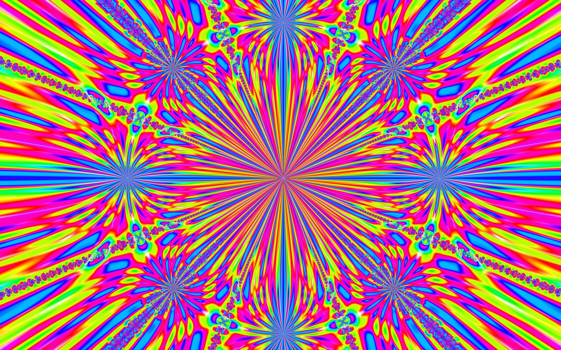 Yellow and pink drawing in a kaleidoscope