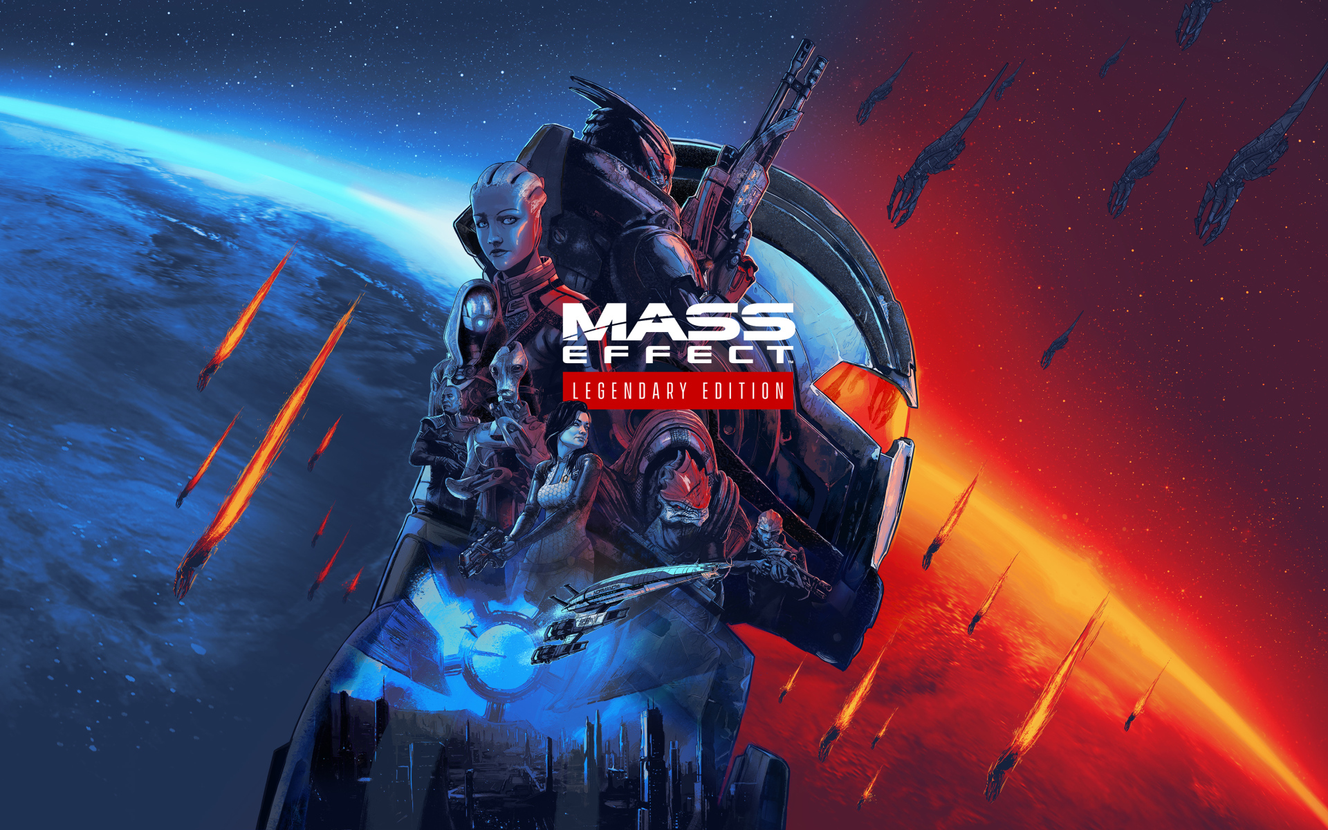 Постер новой компьютерной игры Mass Effect: Legendary Edition, 2021