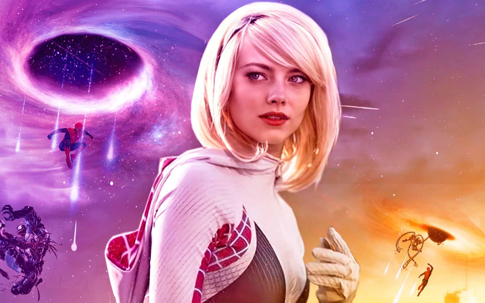 Актриса Эмма Стоун в новом фильме Человек-паук: Нет пути домой, 2021