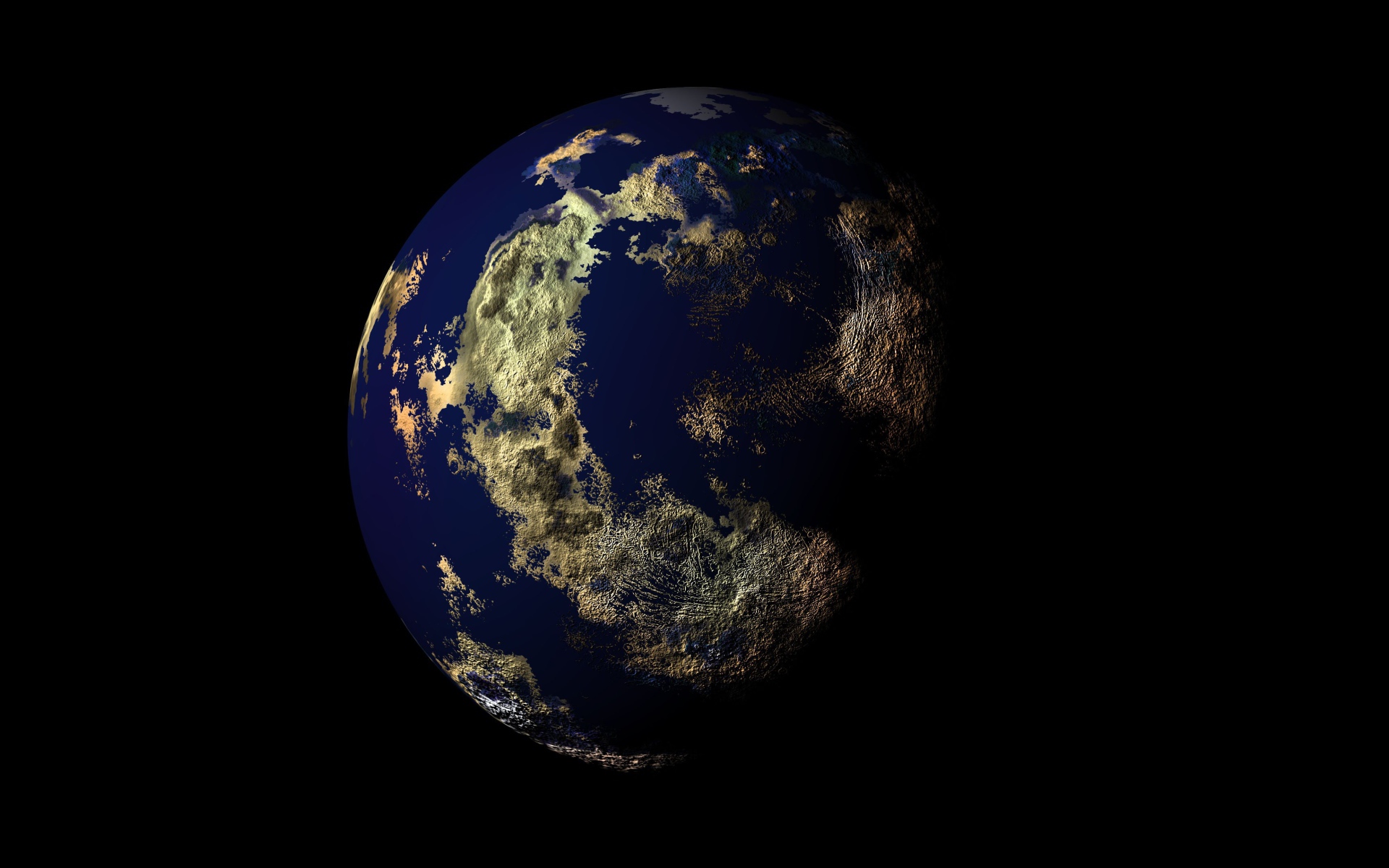 Большая планета Земля на черном фоне