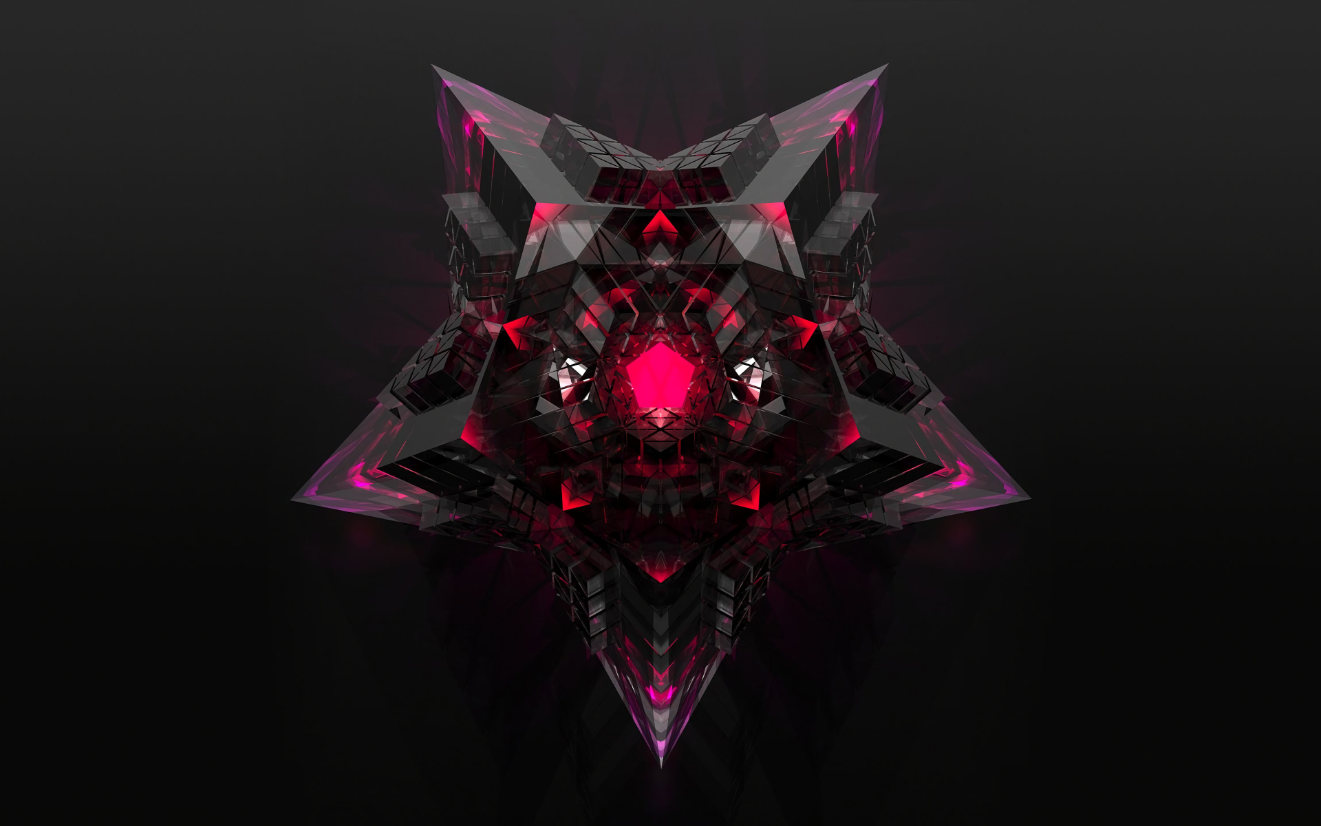 Большая 3д звезда на черном фоне