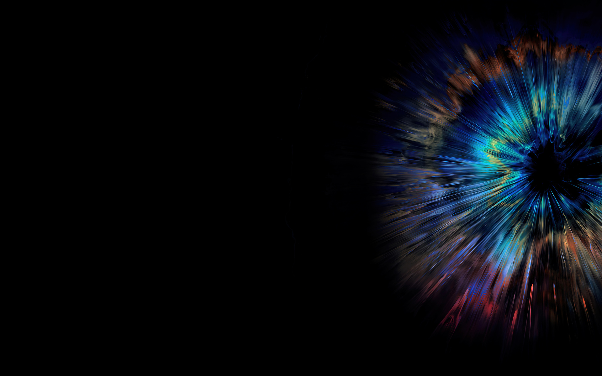 Разноцветная вспышка на черном фоне