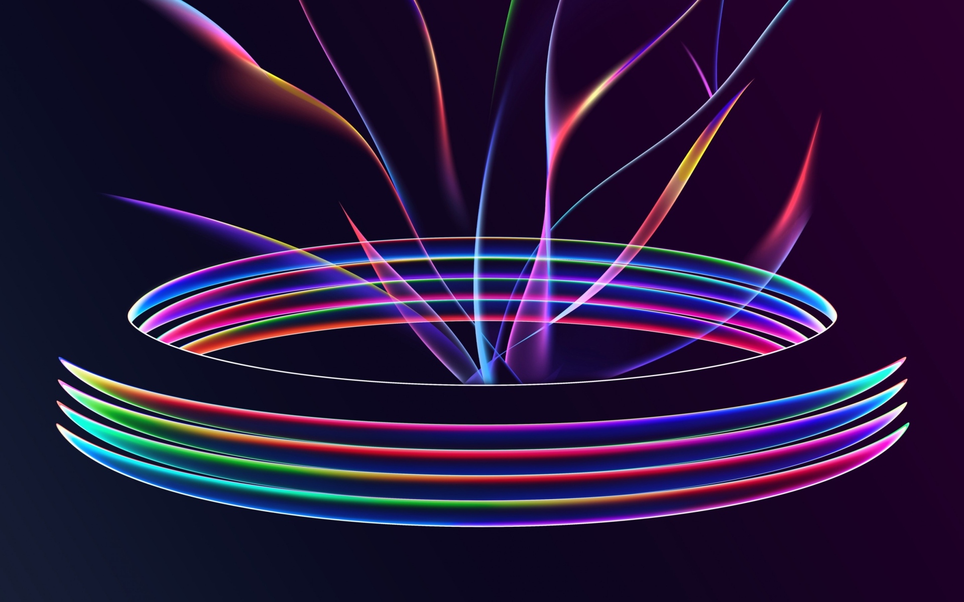 Разноцветный абстрактный круг с волнами