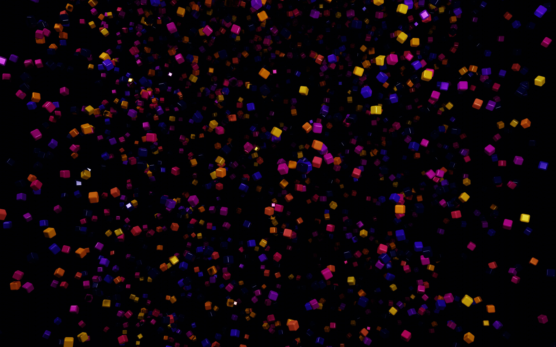 Разноцветные абстрактные кубики в воздухе