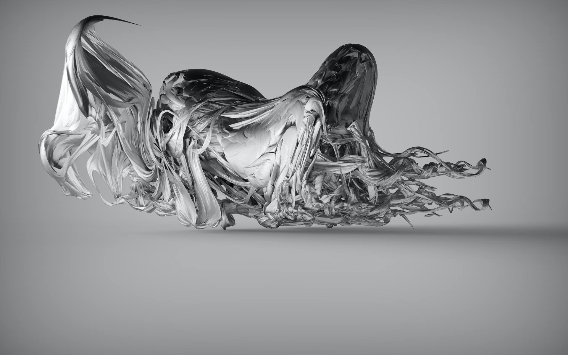 Необычный арт объект на сером фоне