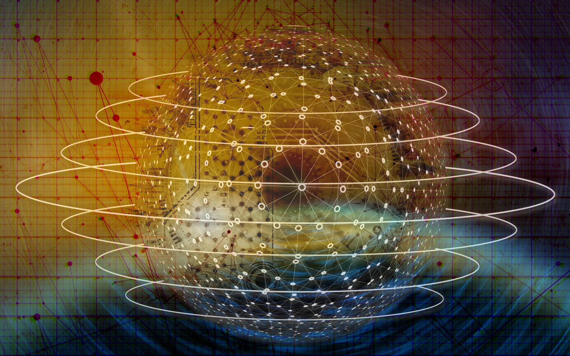 Шар всемирной паутины с кольцами