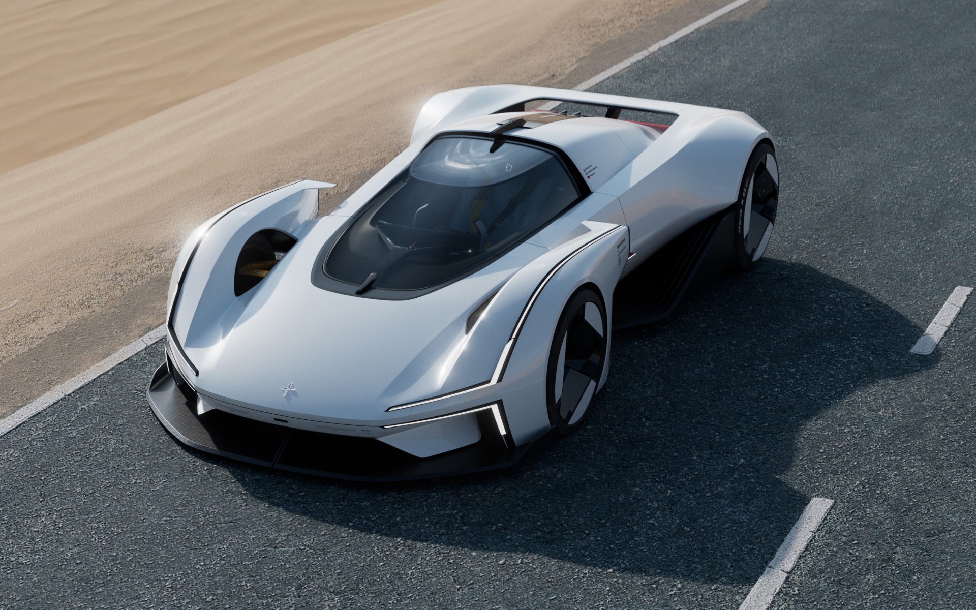 Вид сверху на автомобиль Polestar Synergy 2023 года