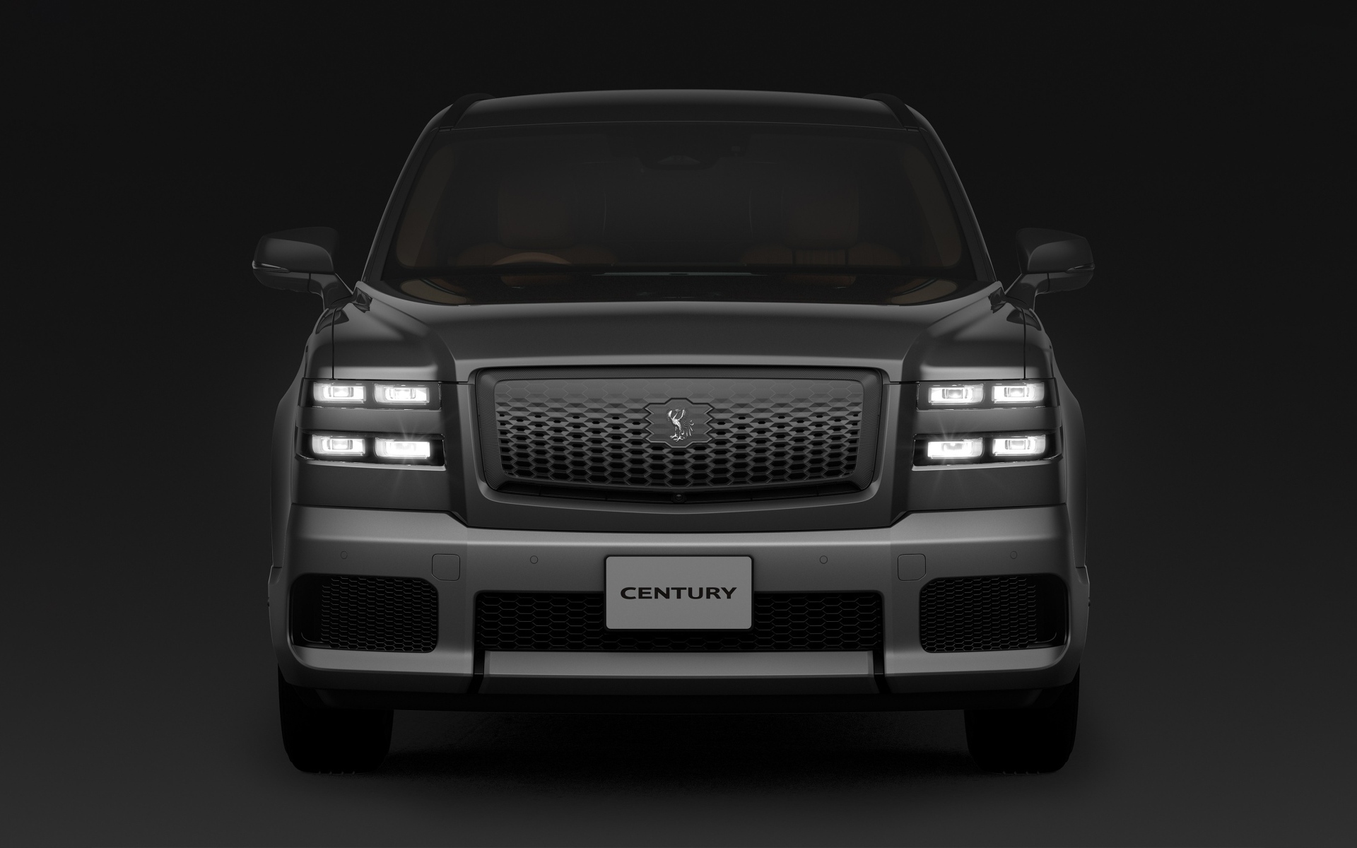 Автомобиль Toyota Century 2023 года на черном фоне