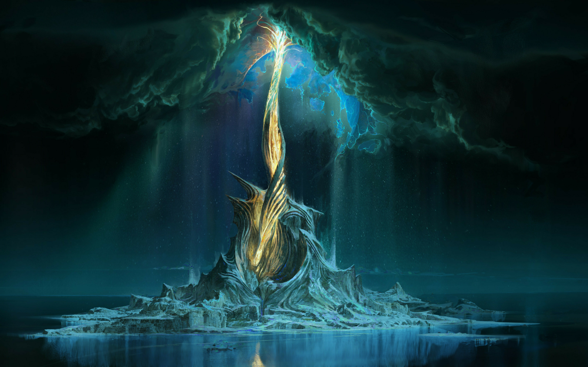 Фантастическое дерево уходит в небо