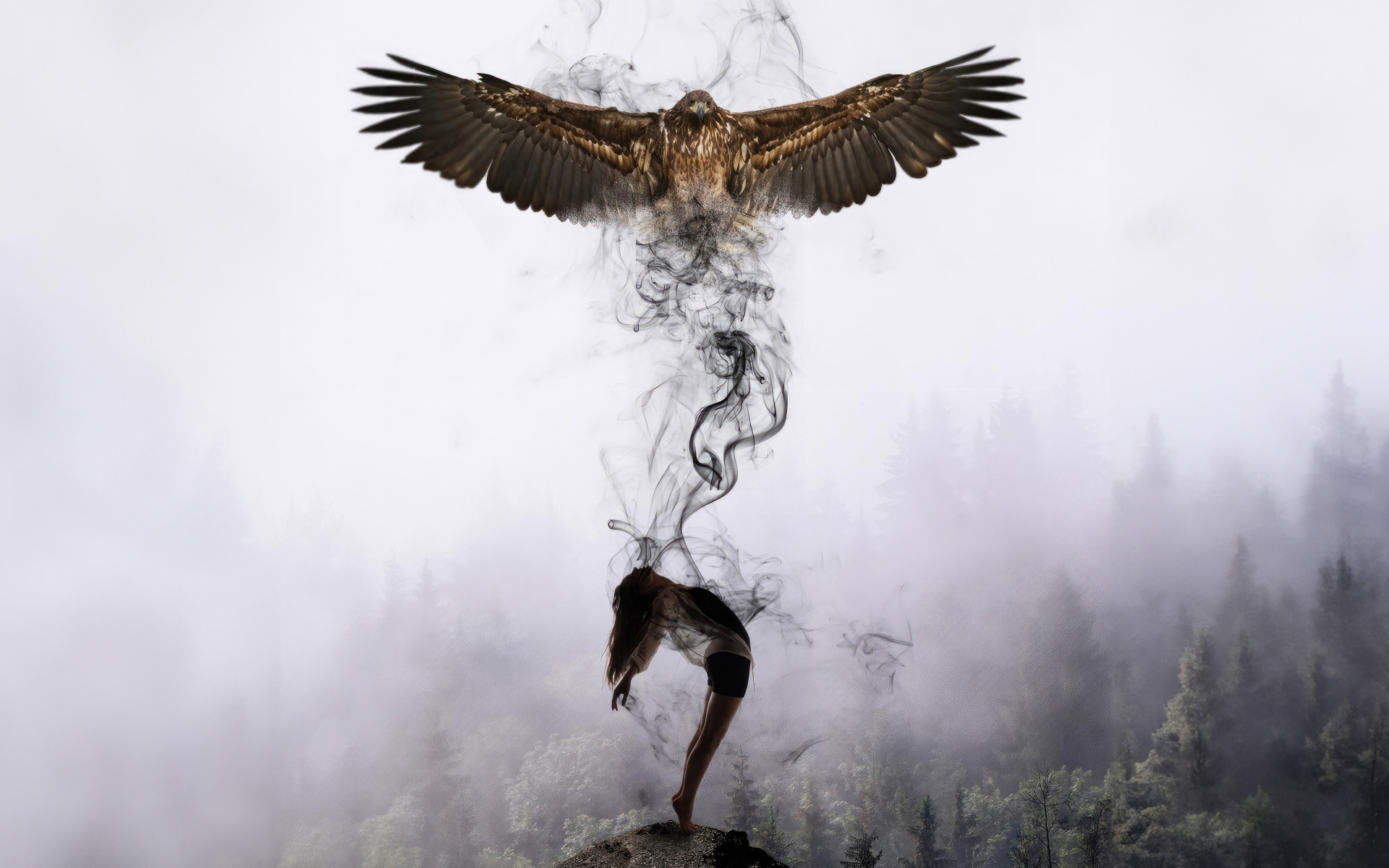 Душа вылетает птицей из девушки