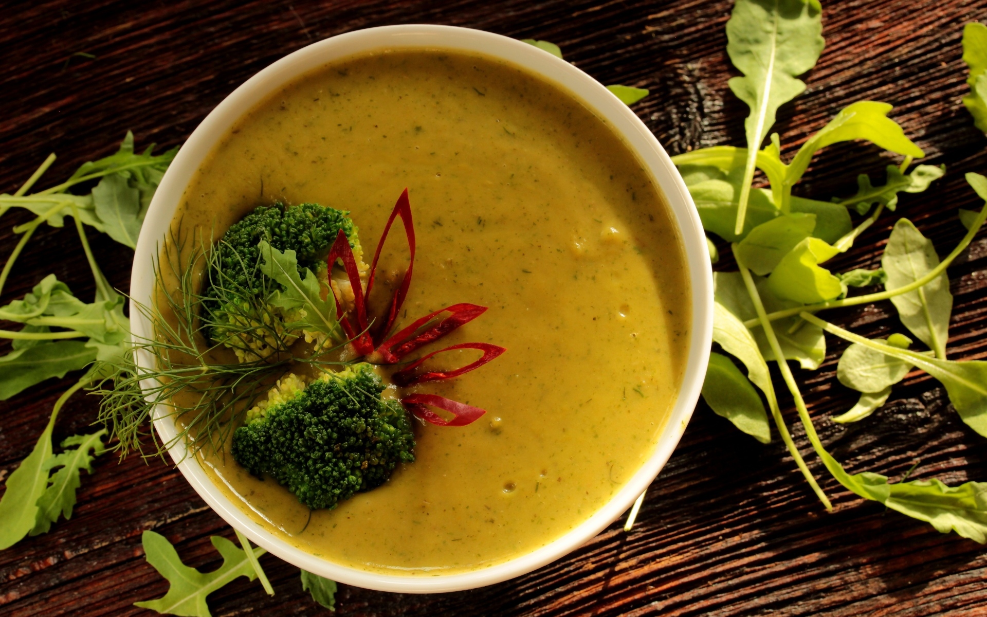 Суп пюре с рукколой и брокколи