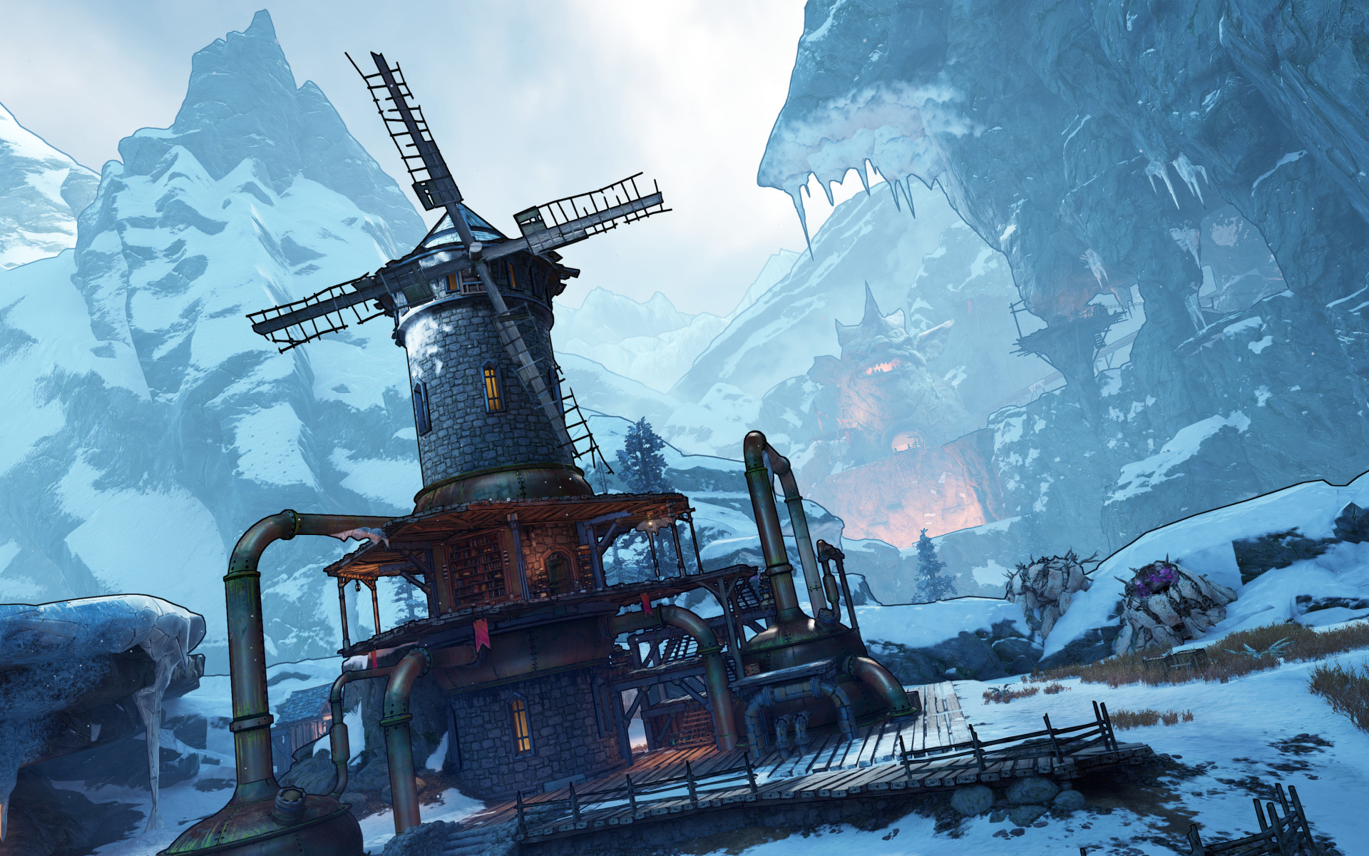 Мельница в компьютерной игре Tiny Tina's Wonderlands