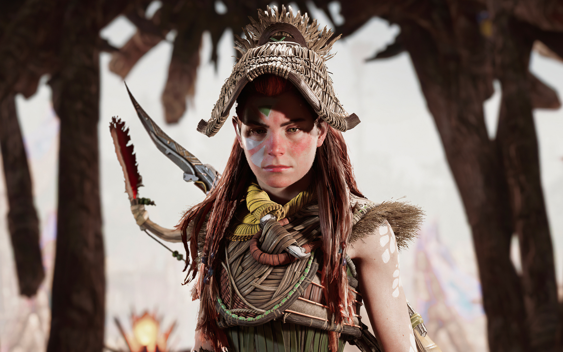 Девушка воин с луком за спиной