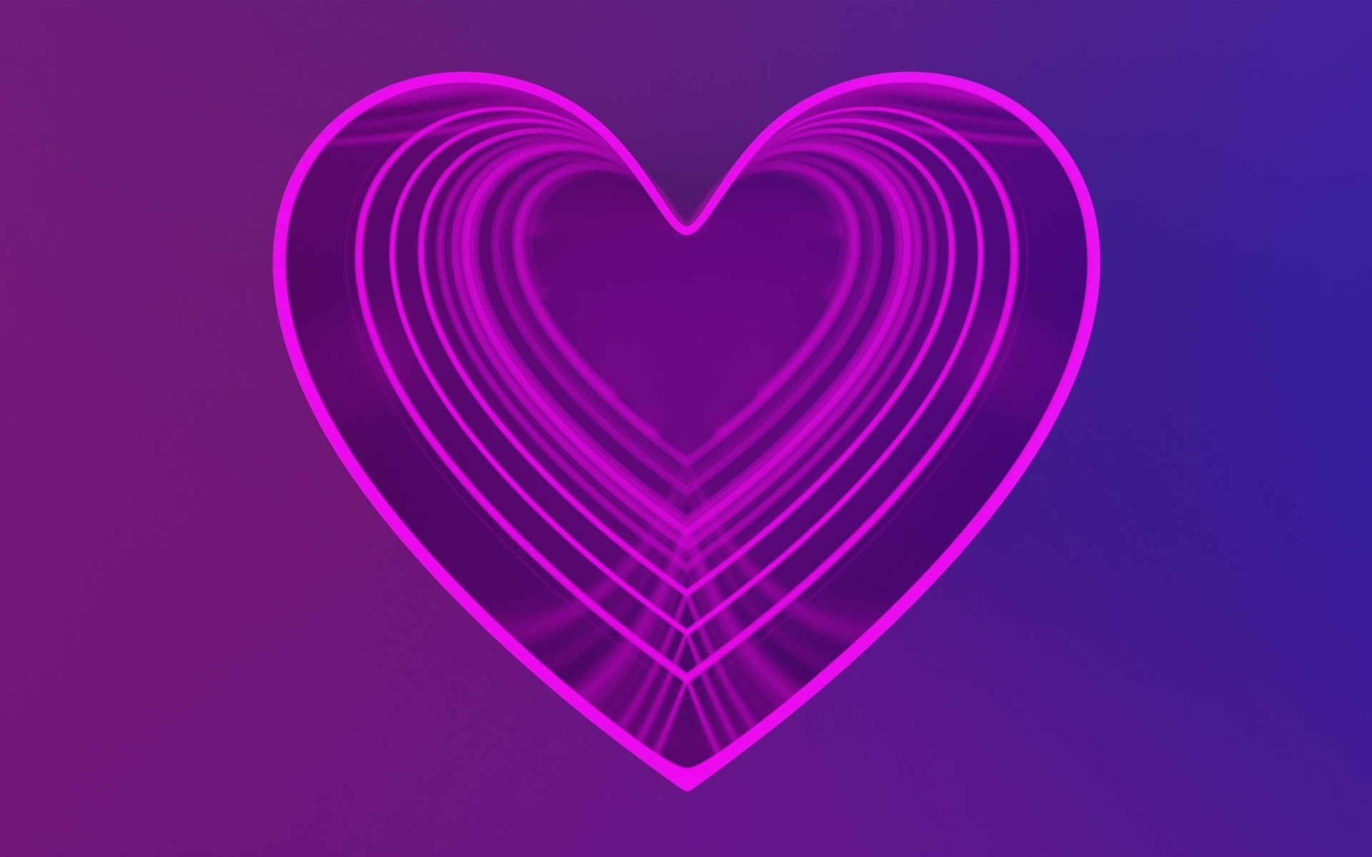 Розовое сердце на фиолетовом фоне