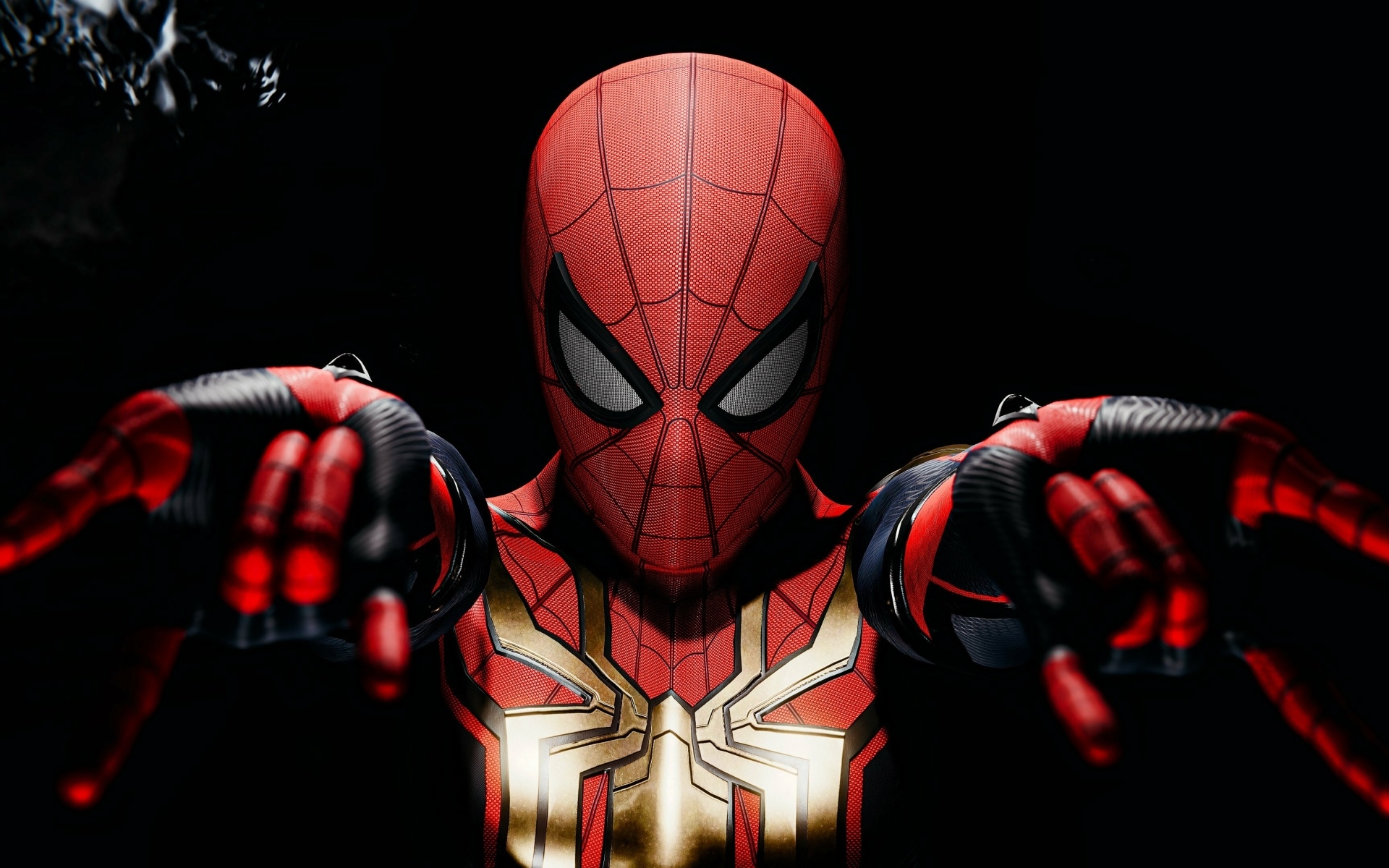 Человек паук на черном фоне