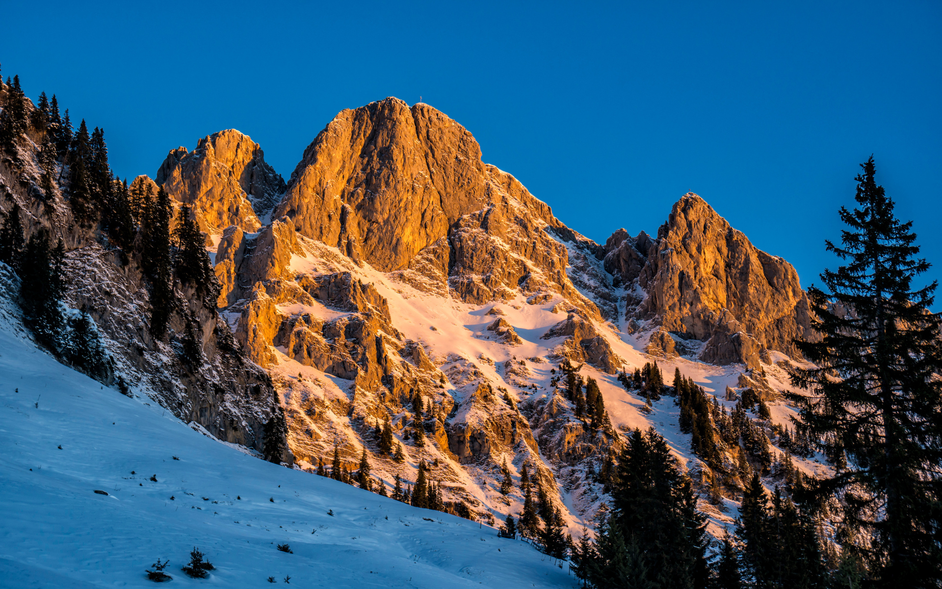 Австрийские альпы в снегу
