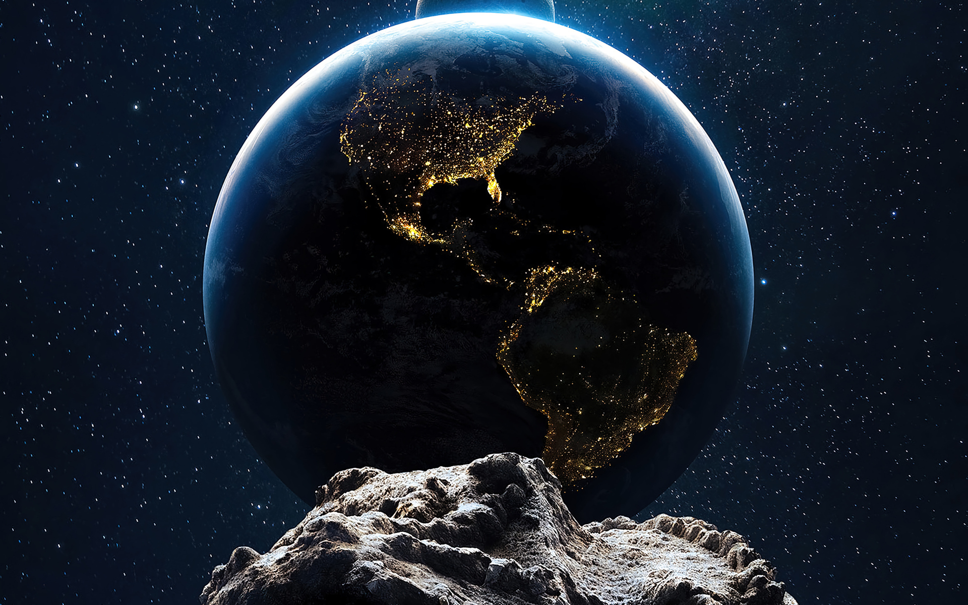 Большой астероид летит в сторону планеты земля