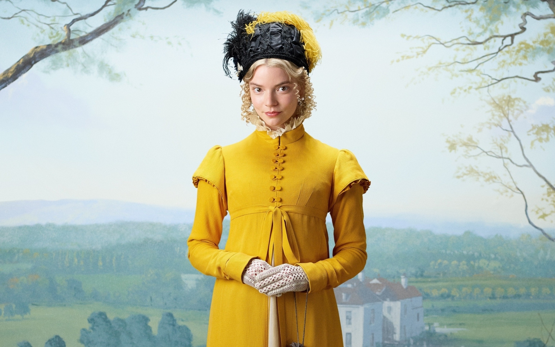 Актриса Аня Тейлор-Джой в желтом наряде