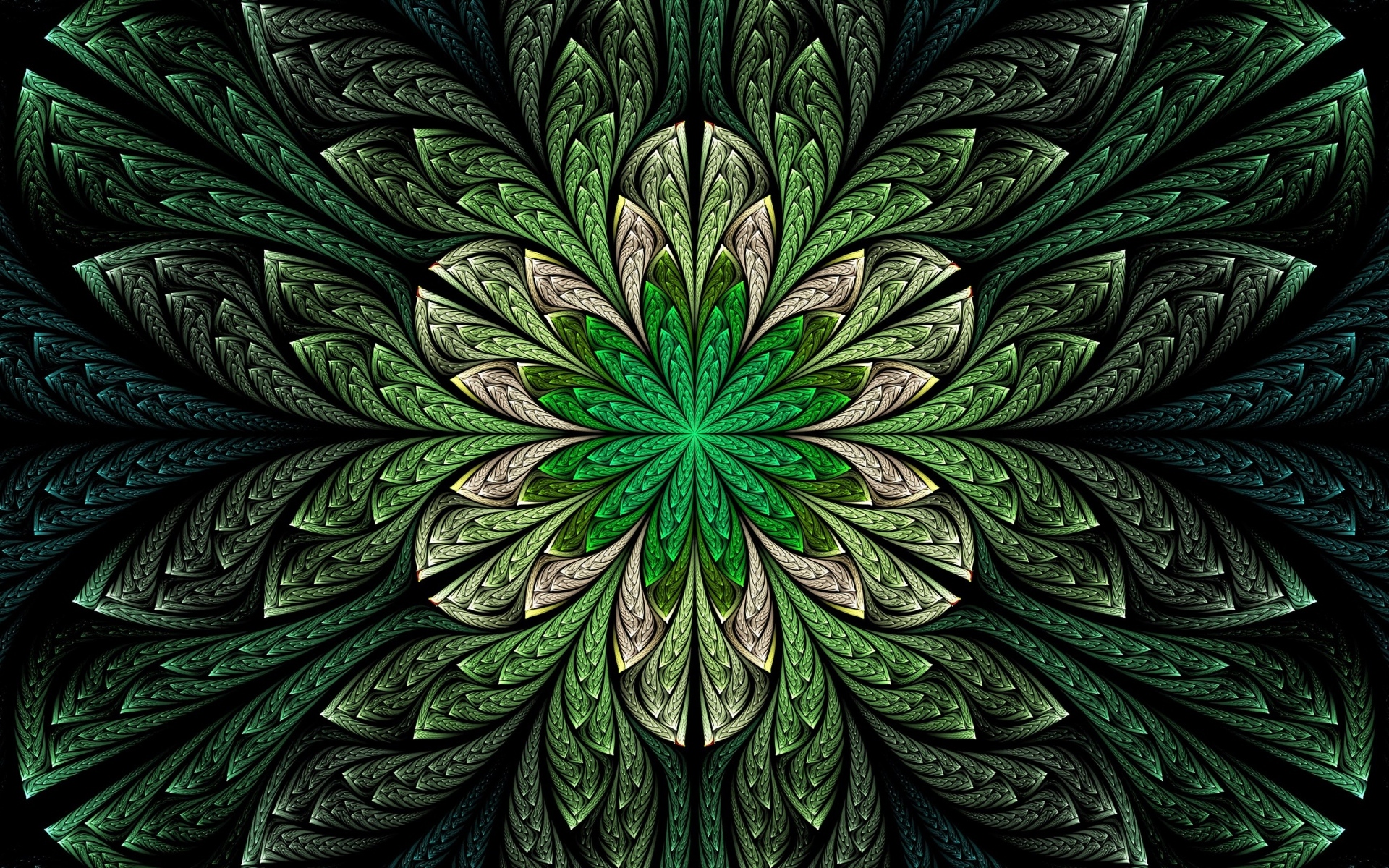 Абстрактный зеленый волнистый цветок 