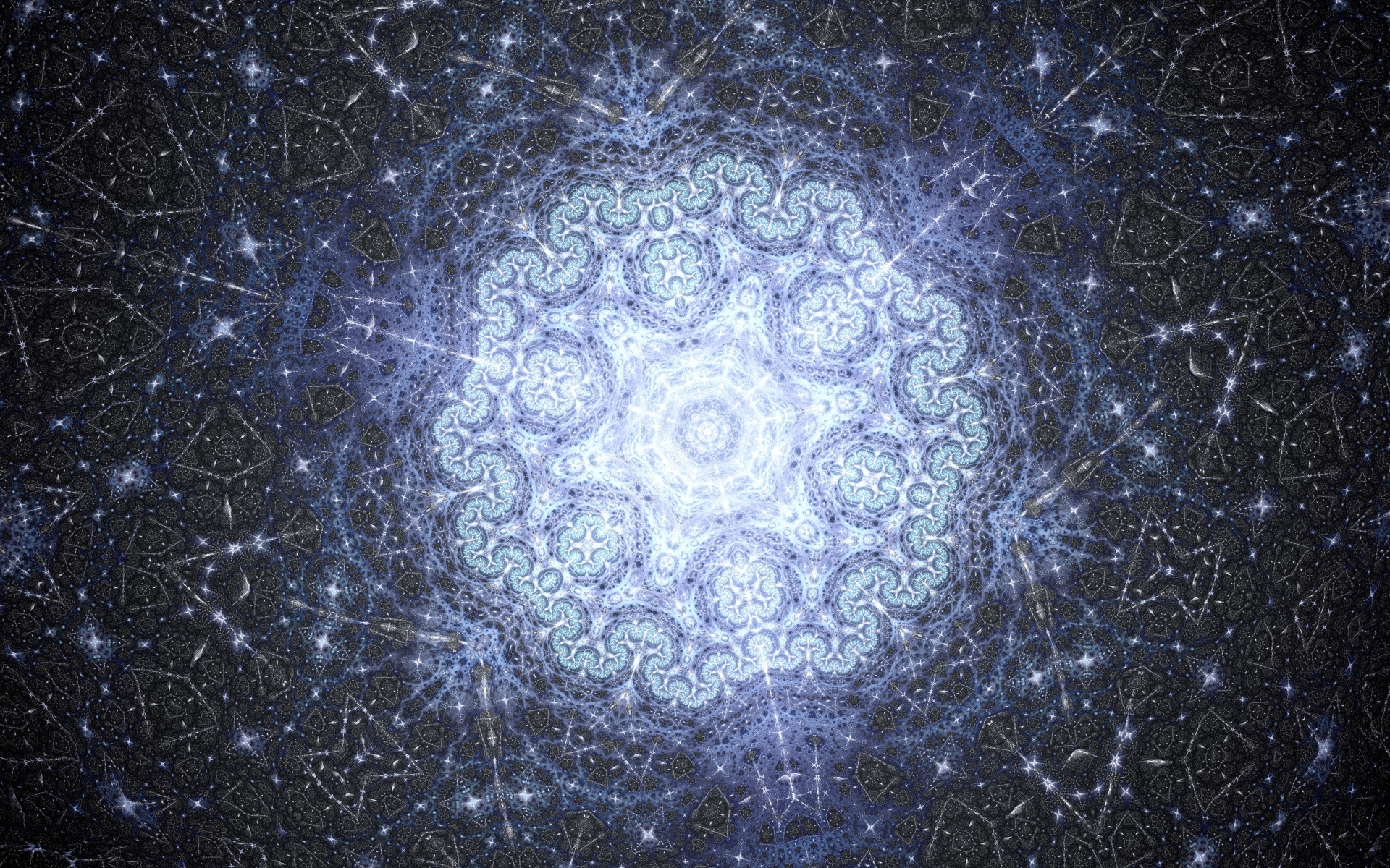 Красивый неоновый фрактальный узор 