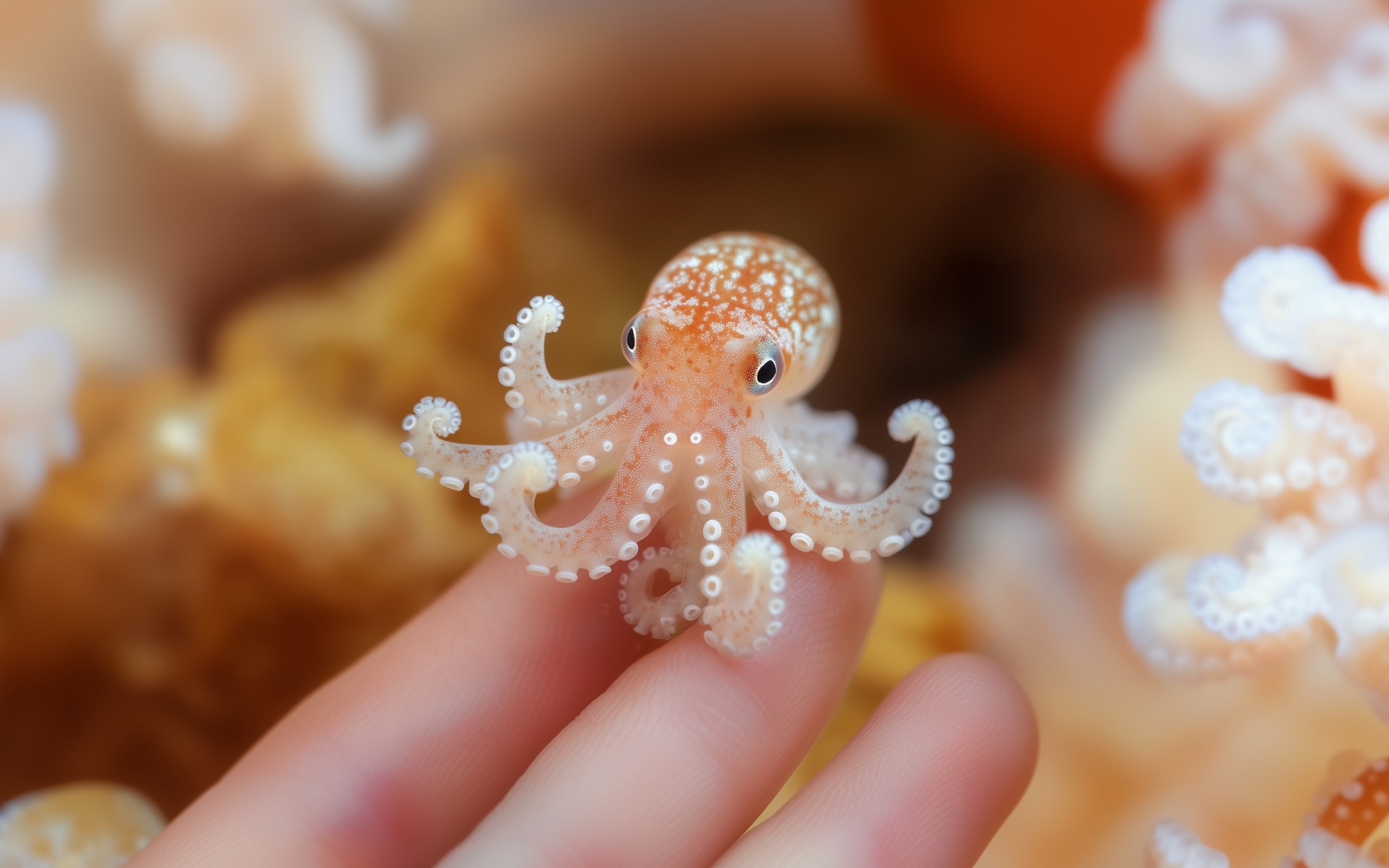 Маленький осьминог на руке
