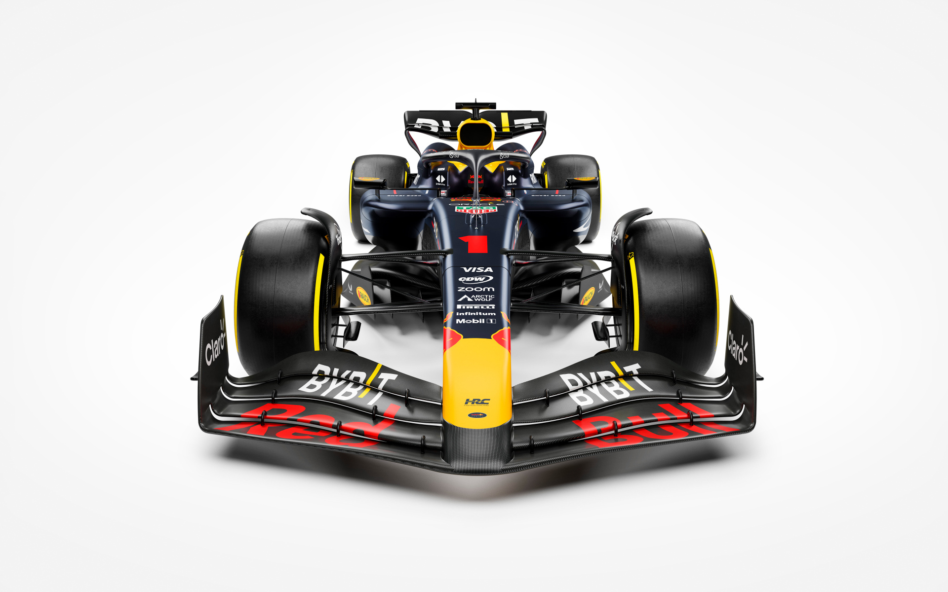 Гоночный автомобиль Red Bull RB20 2024 года вид спереди