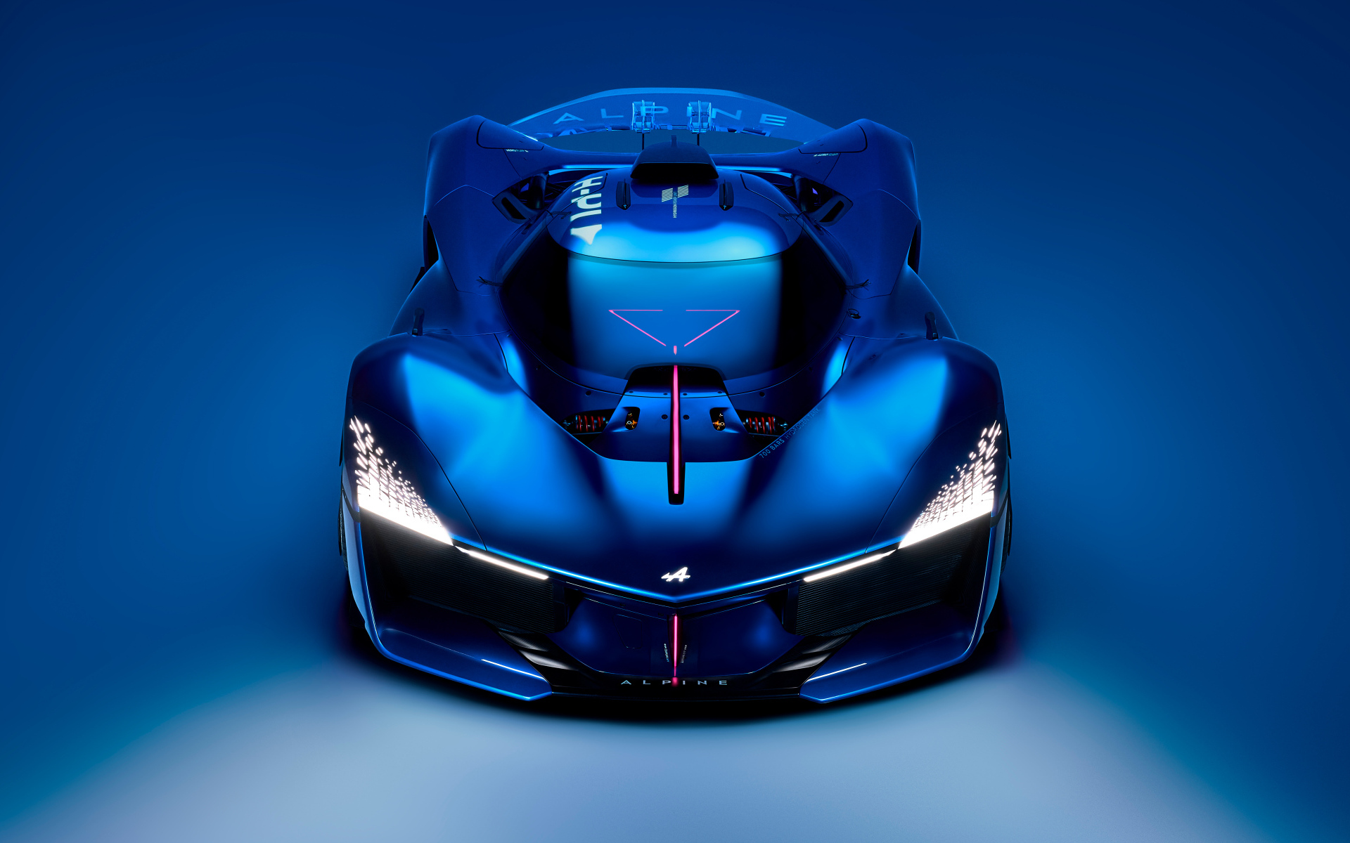 Вид сверху на автомобиль Alpine Alpenglow Hy4 2024 года
