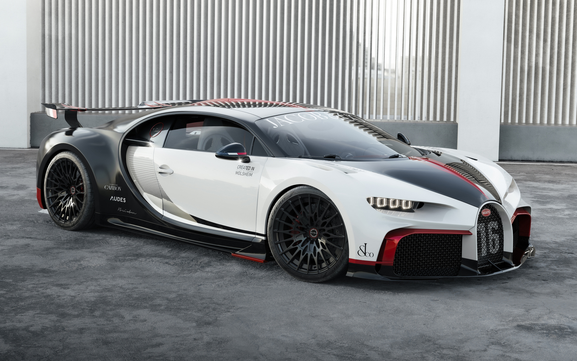 Дорогой спортивный автомобиль Bugatti Chiron CGI