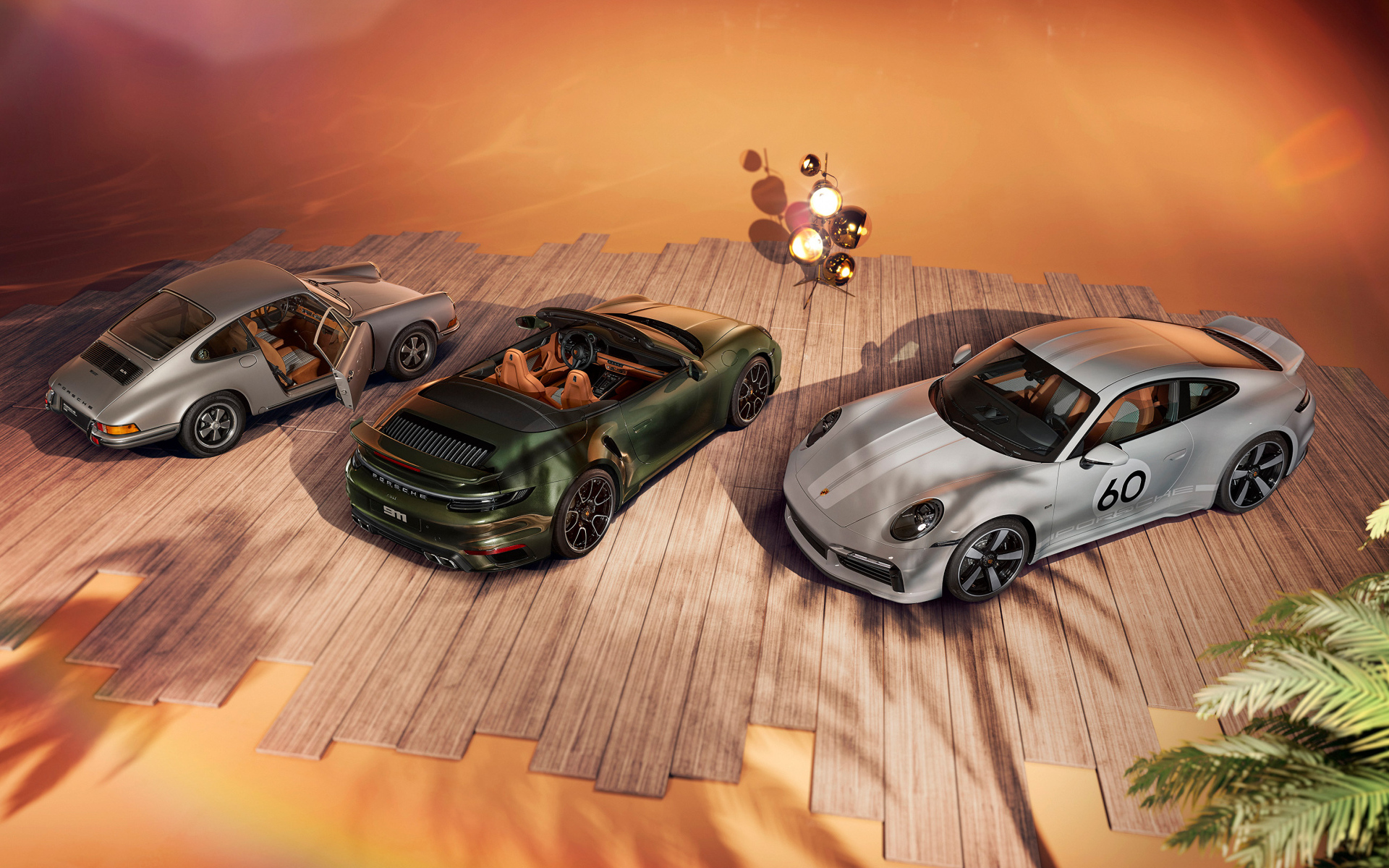 Три автомобиля Porsche 911 Turbo S