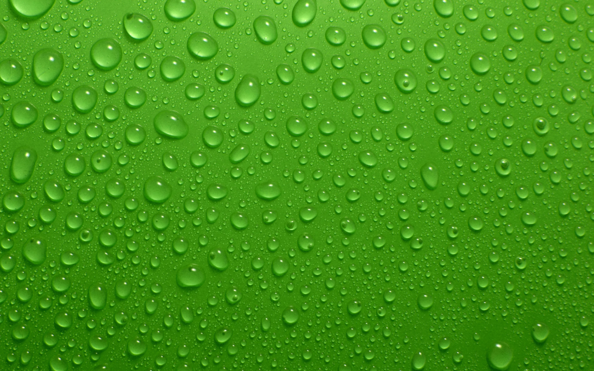 Капли воды на зеленом фоне
