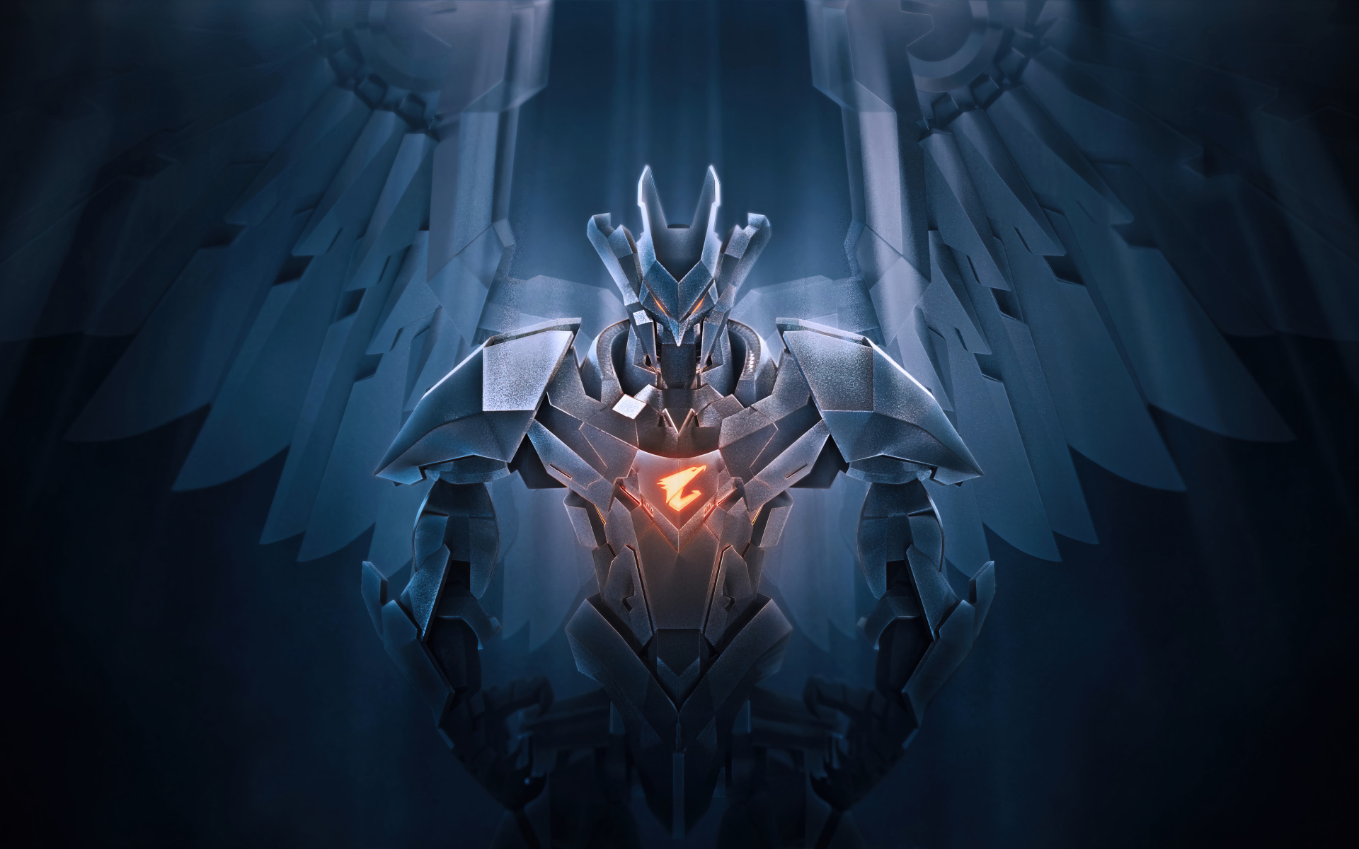 Ангел тьмы с логотипом aorus gigabyte