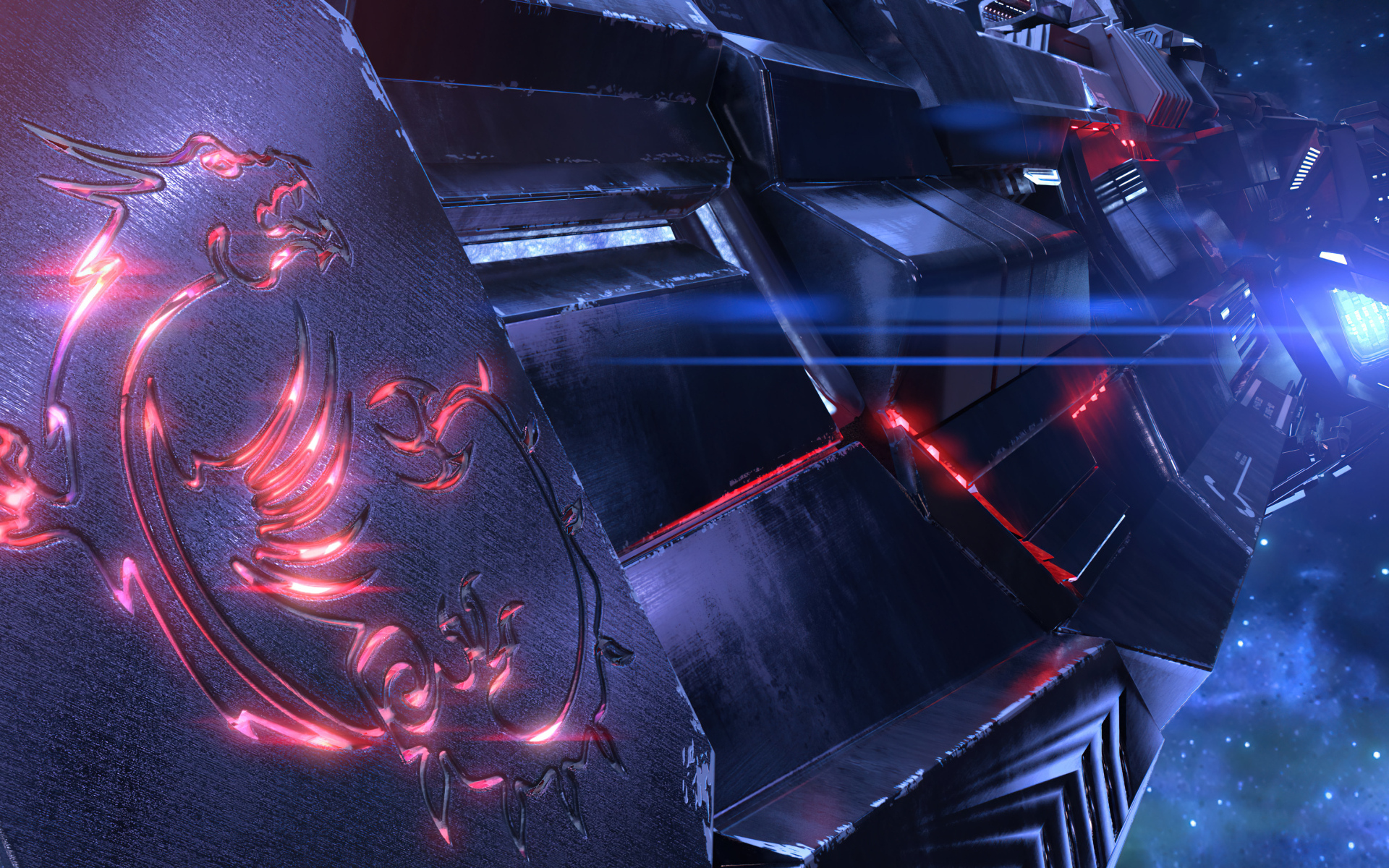 Яркий светящийся логотип msi