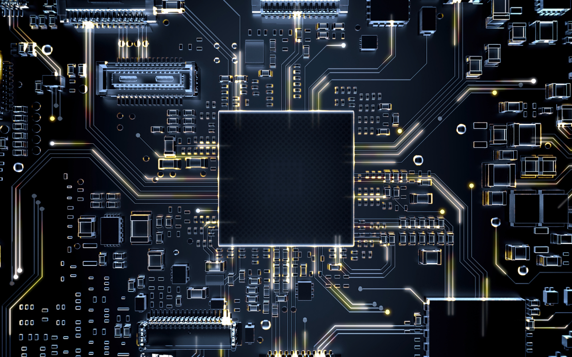 Плата для компьютера крупным планом