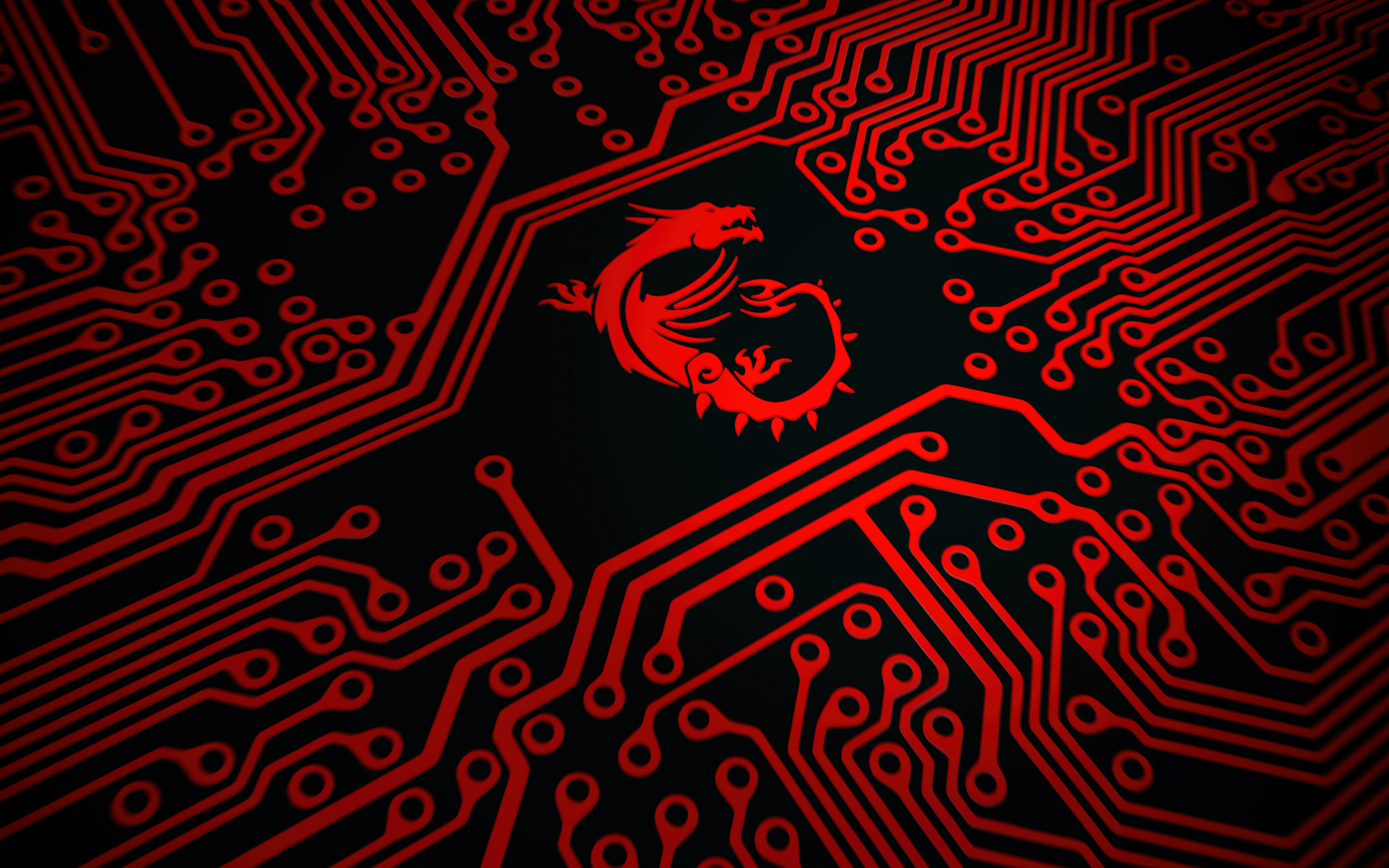 Красный дракон логотип msi на плате