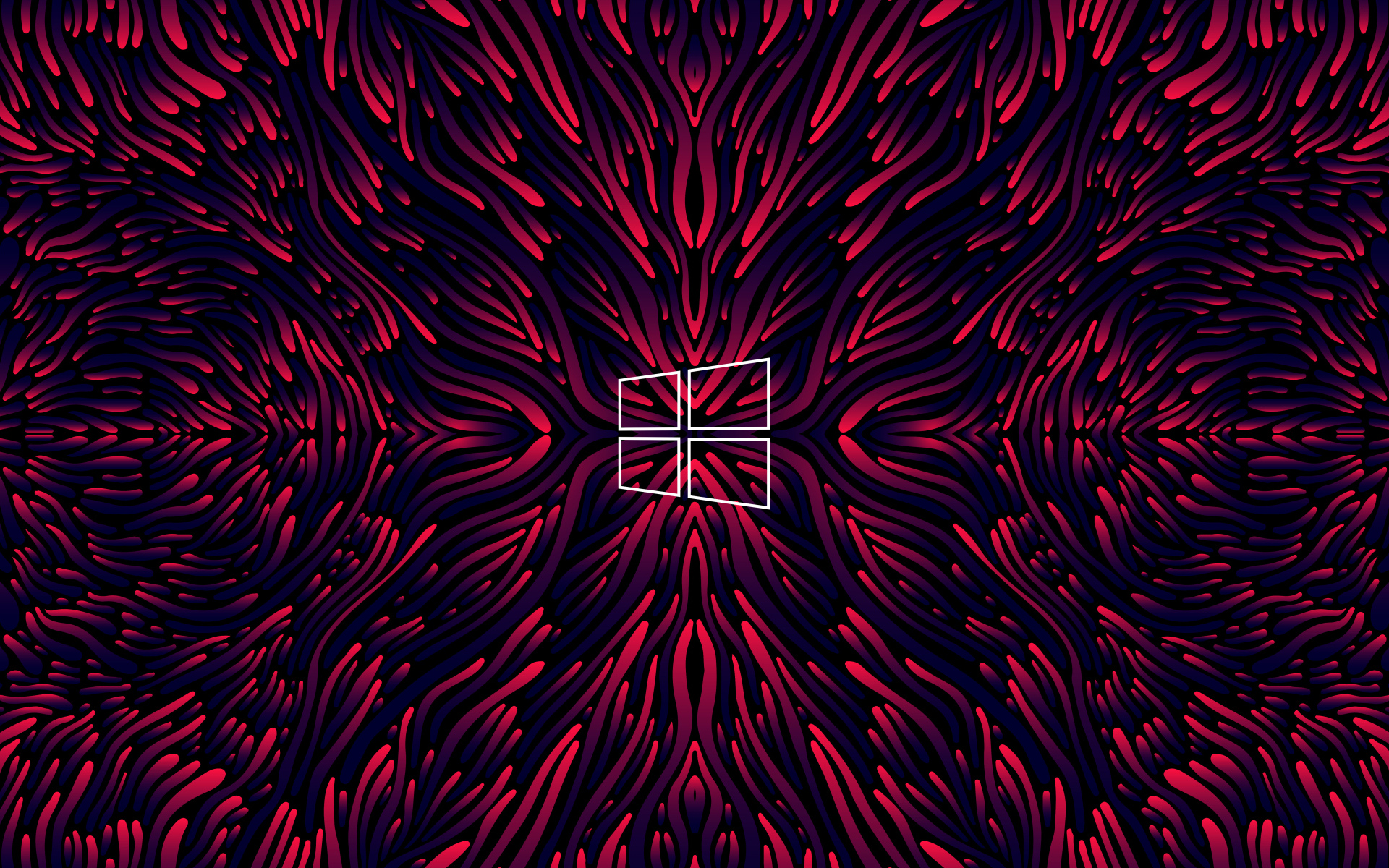 Белый логотип windows на красном волнистом фоне