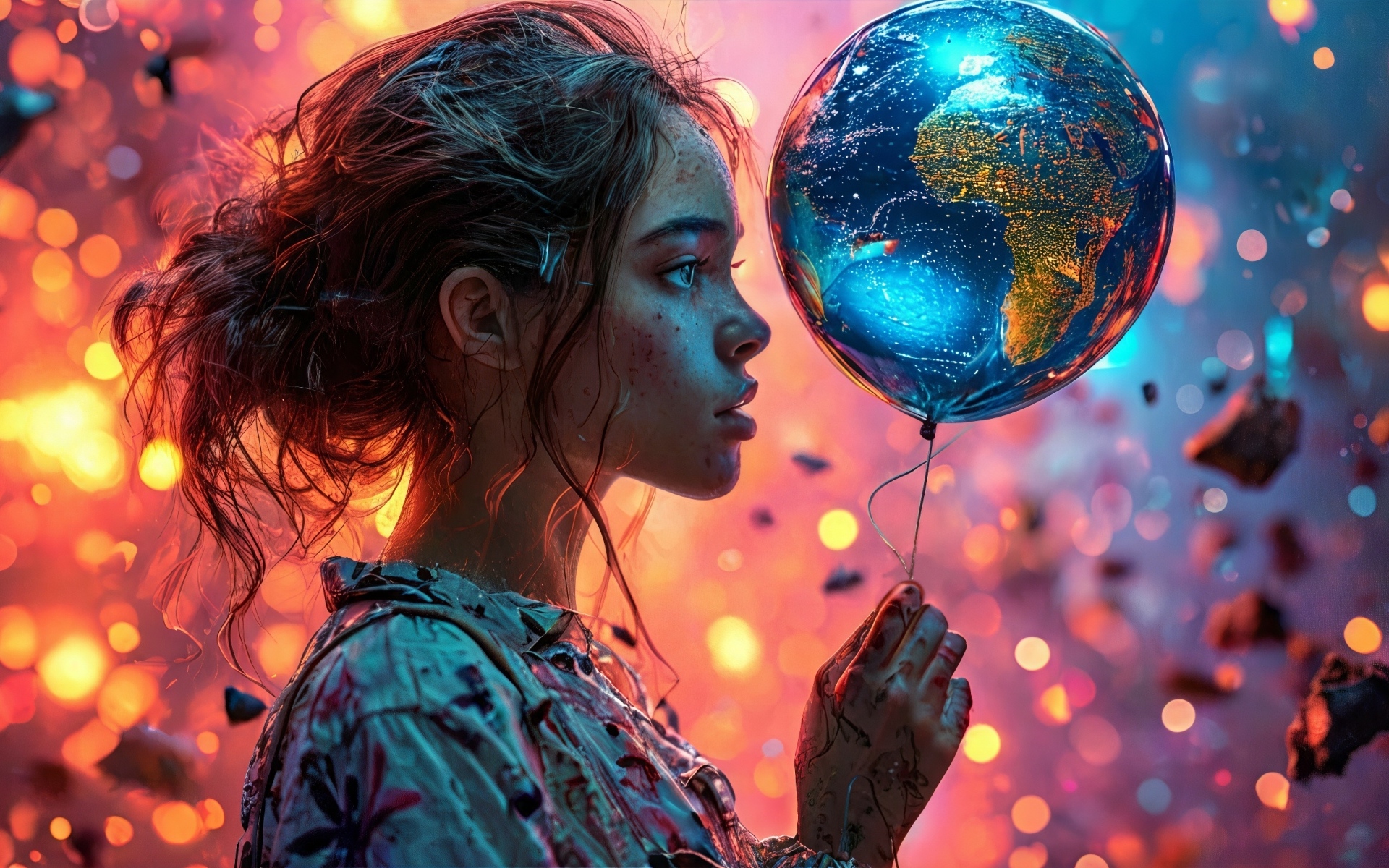 Девочка с волшебным шариком в руках