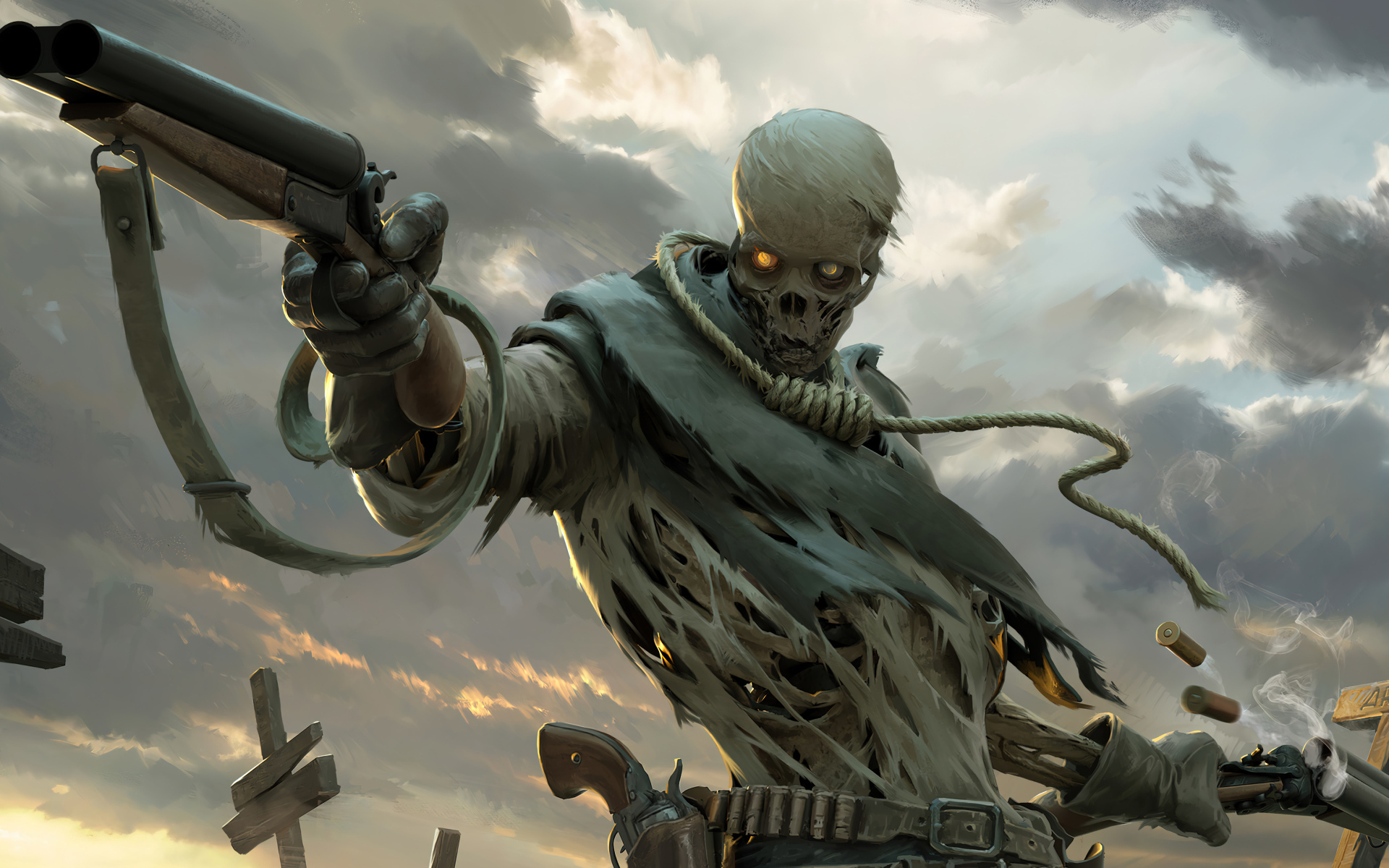 Скелет солдат с оружием