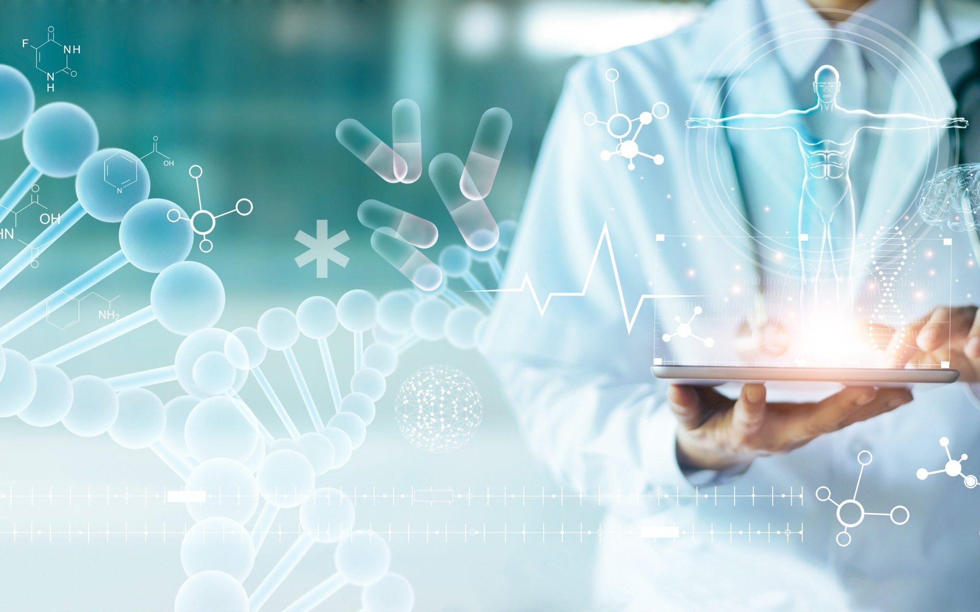 Спираль ДНК с врачом