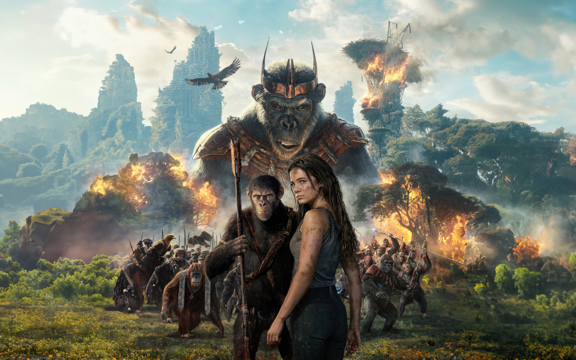 Яркий постер нового фильма Планета обезьян: Новое царство