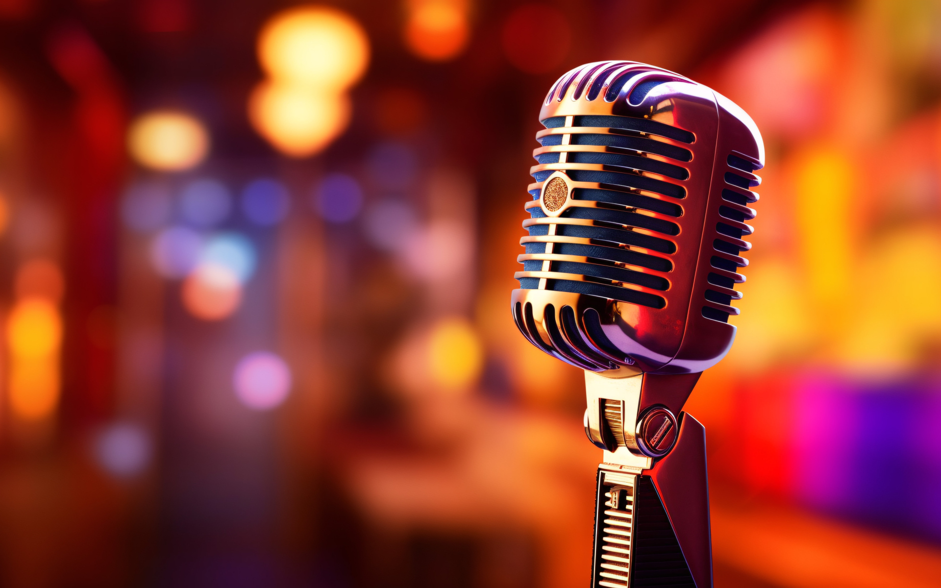 Красивый ретро микрофон крупным планом