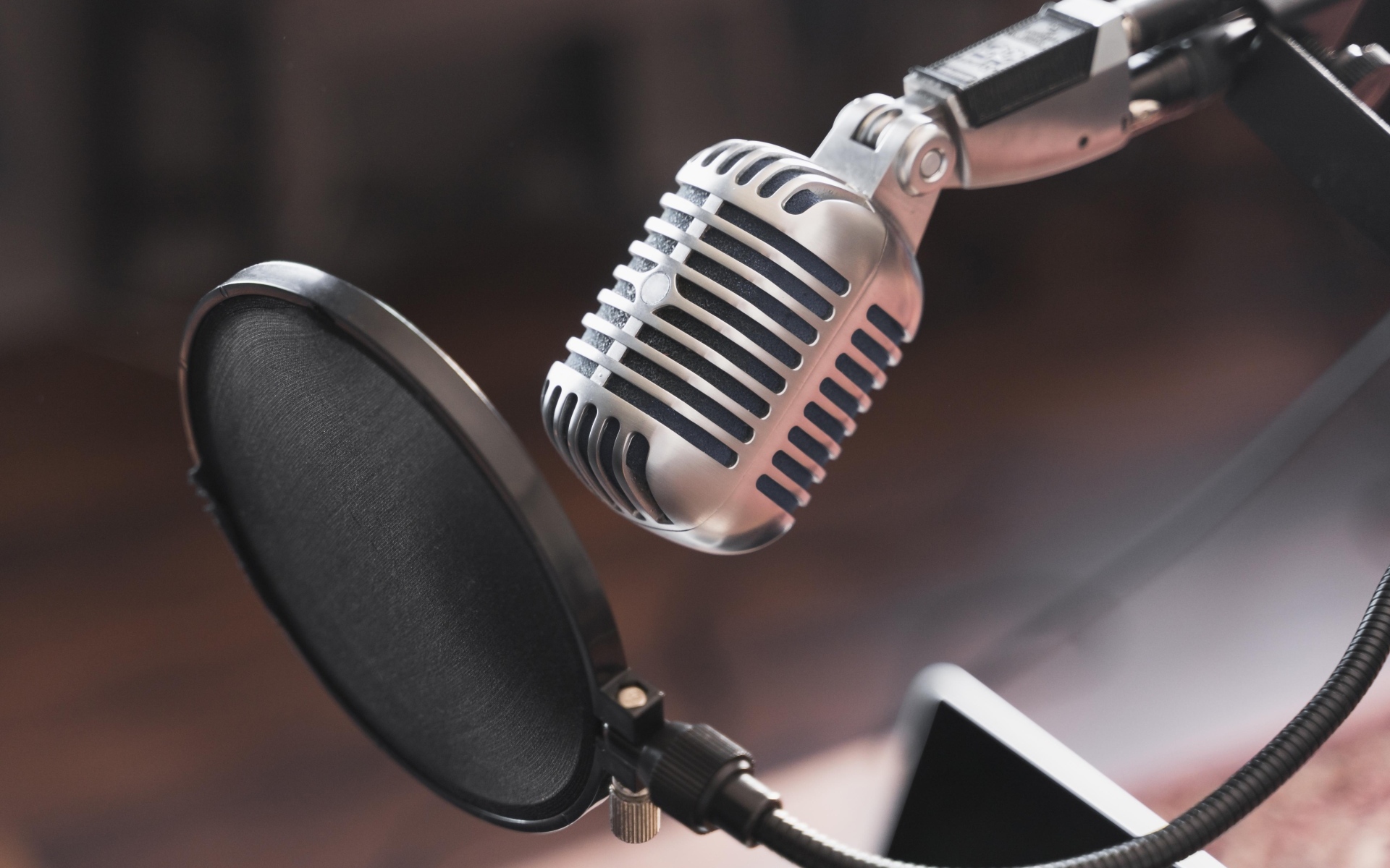 Студийный микрофон с фильтром 