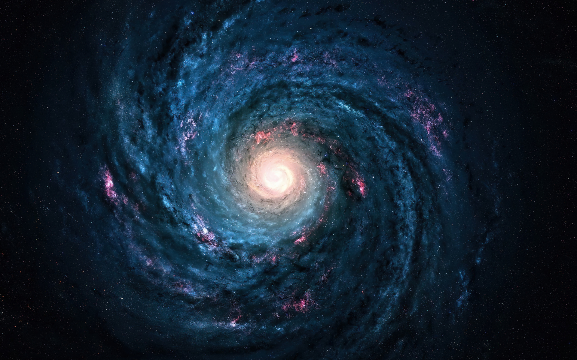 Космическая спираль с ярким ядром