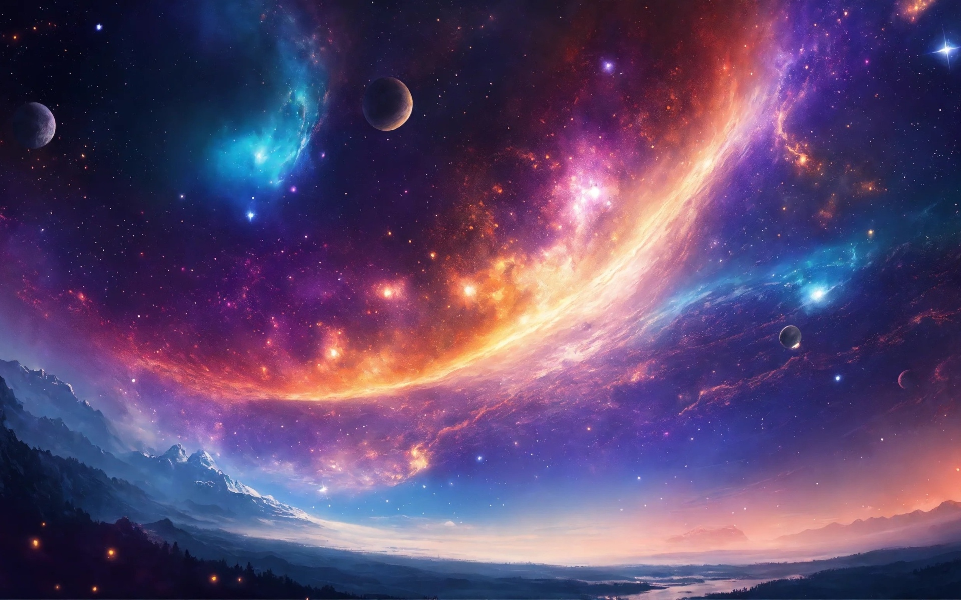 Фантастический космос в небе 