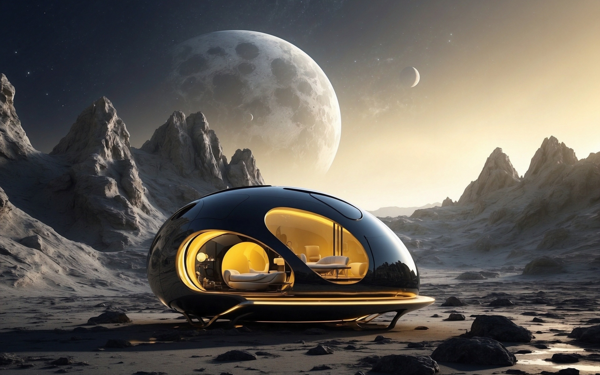 Космический корабль на поверхности планеты