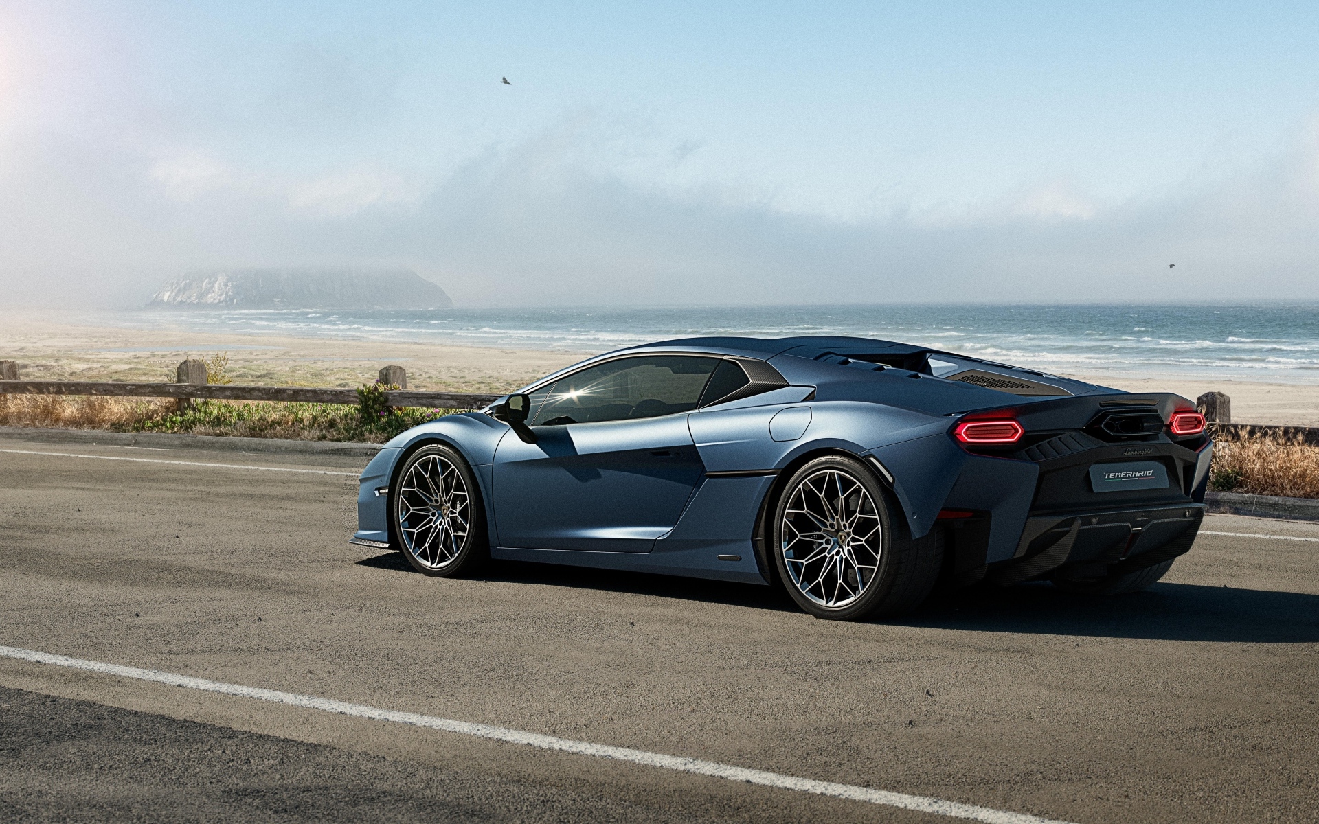 Вид сбоку на спортивный автомобиль Lamborghini Temerario Super