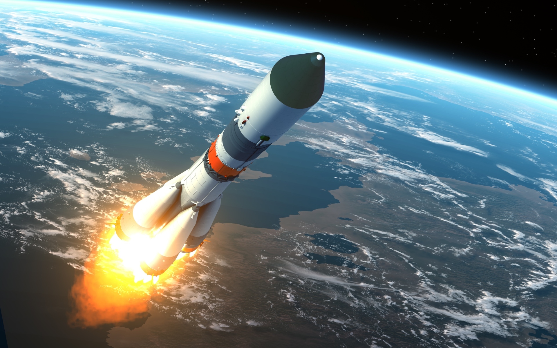 Запуск ракеты Союз-2.1а в космос