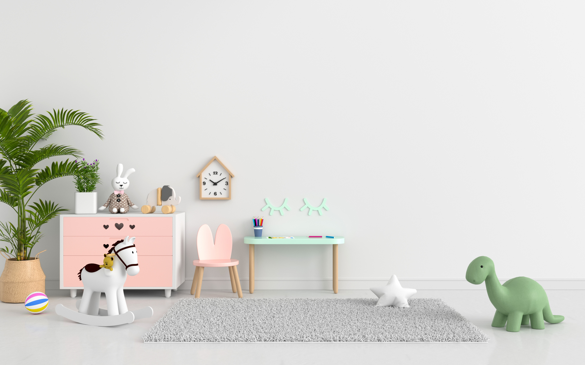 Интерьер детской комнаты с игрушками