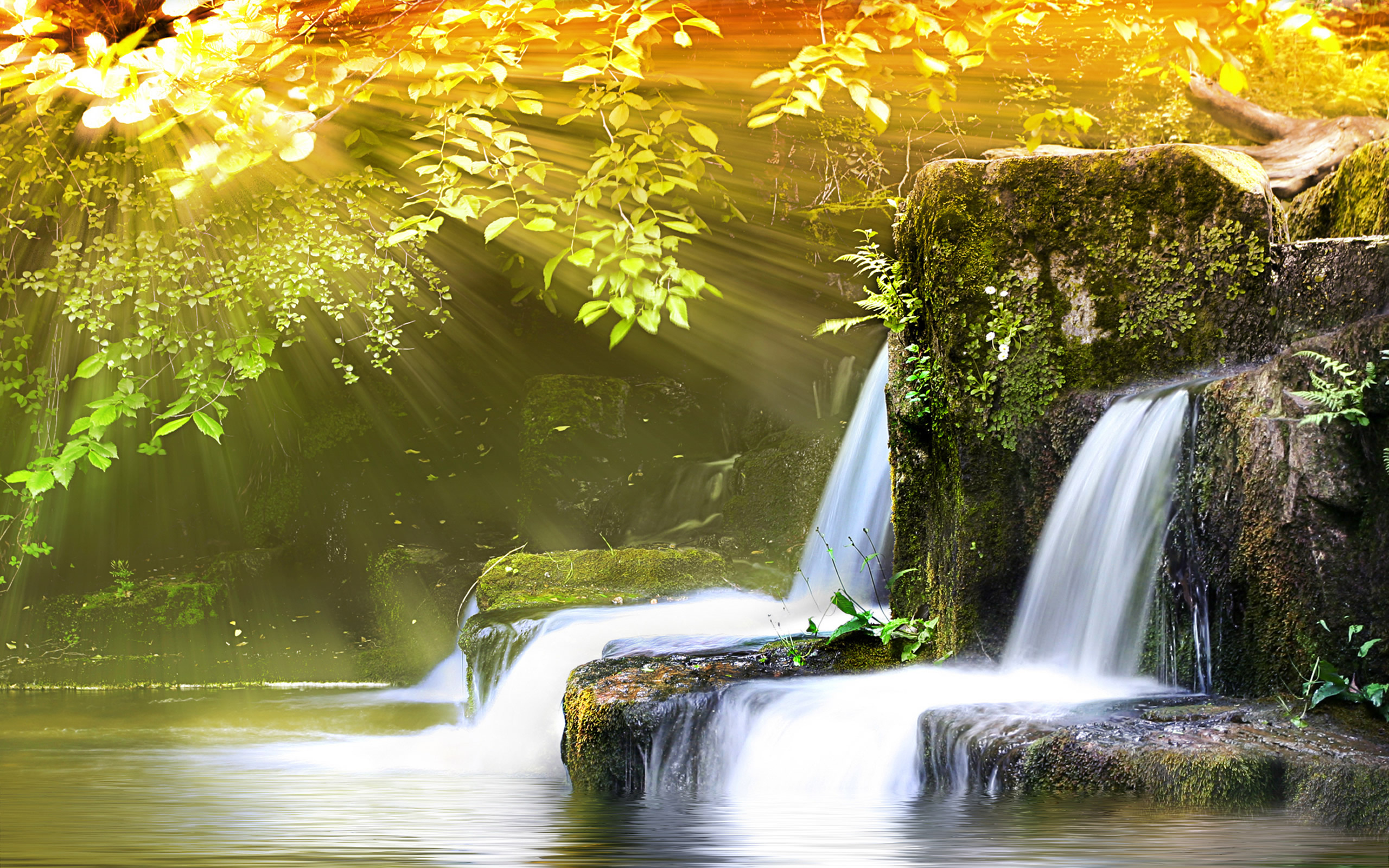 Музыка природы видео. Природа водопад. Красивые водопады. Красивые пейзажи с водопадами. Сказочный водопад.